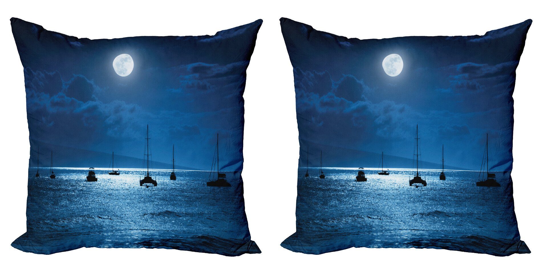 Kissenbezüge Modern Accent Doppelseitiger Digitaldruck, Abakuhaus (2 Stück), Ozean Dramatischer Nachthimmel
