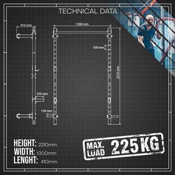 K-SPORT Klimmzugstange Wandrack – Squat Rack bis 225 kg I Kniebeugeständer, Multifunktions Trainingsgerät