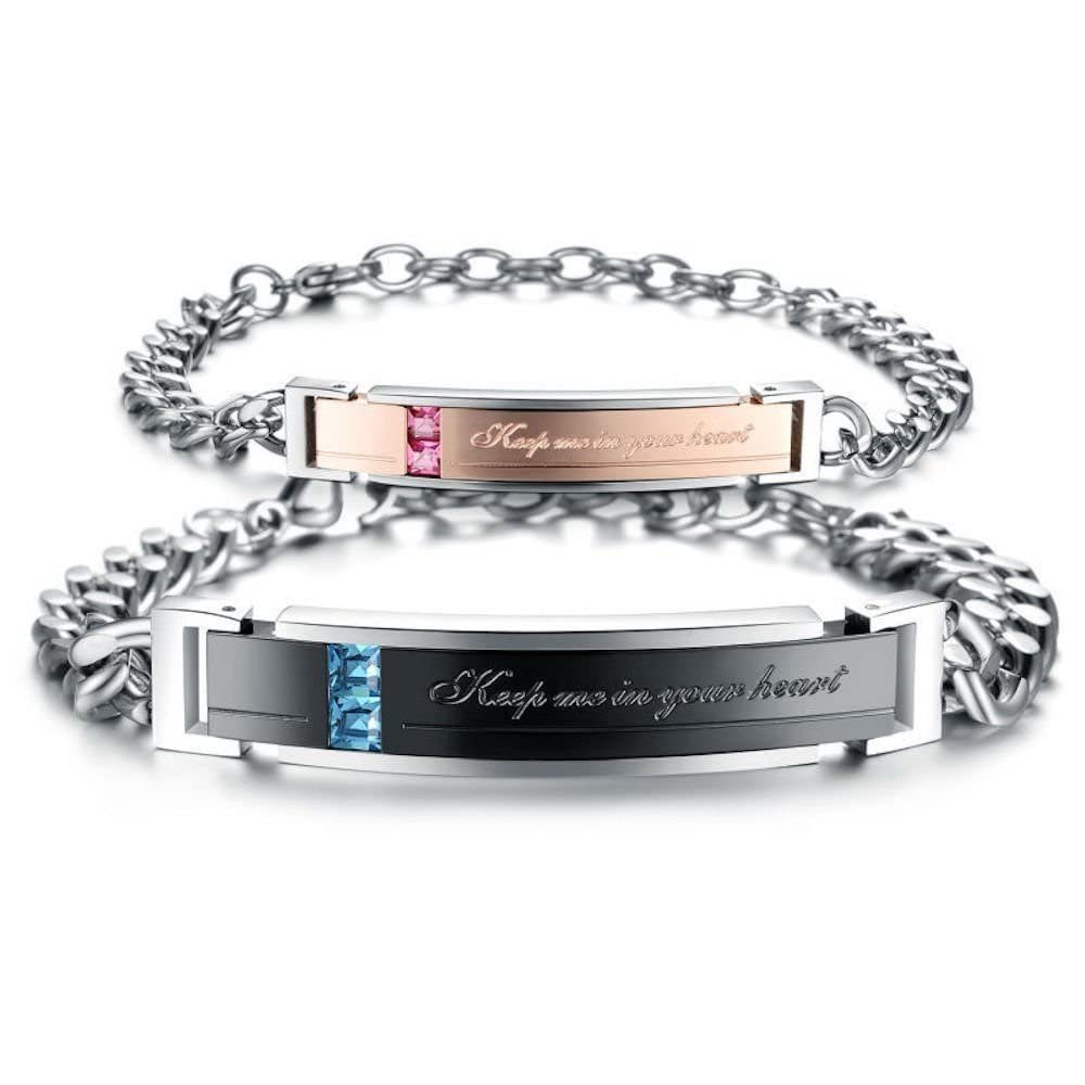 Kim Johanson Schmuckset Keep Me in Your Heart (Set, 2-tlg), mit Zirkonia, 2 Partner Armbänder