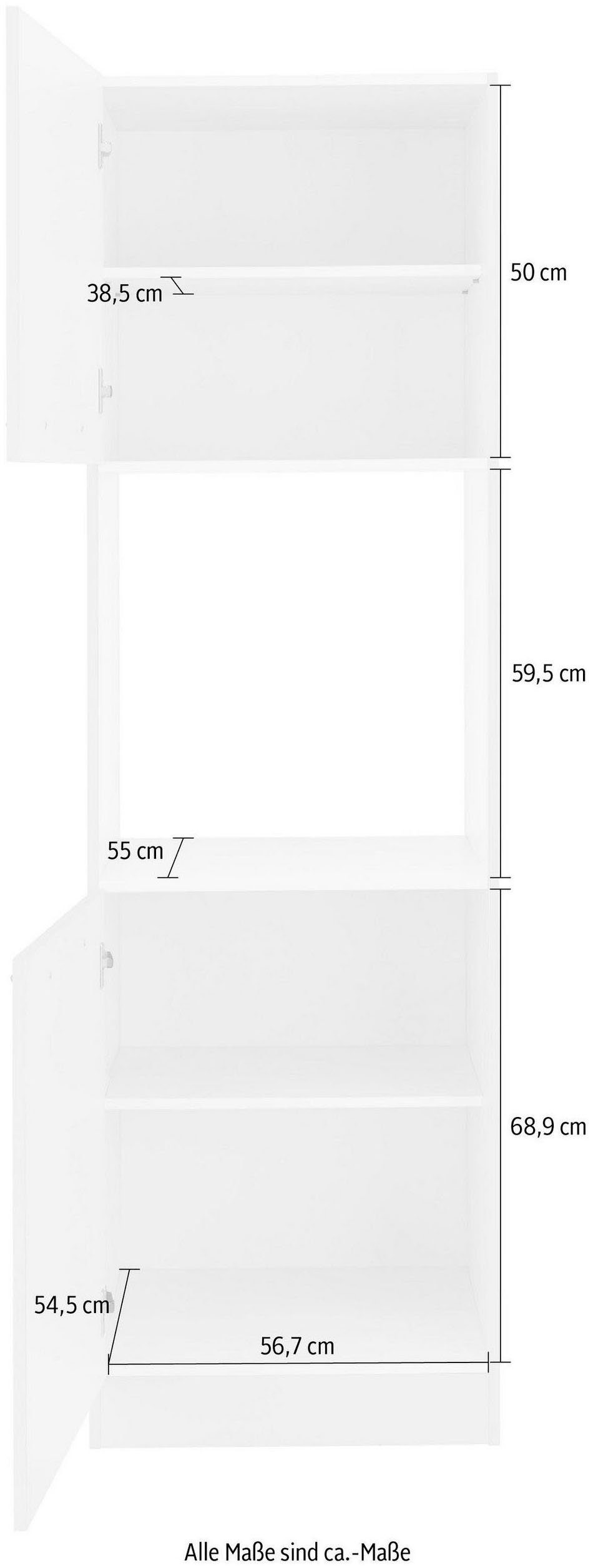 Backofenumbauschrank Weiß | breit cm weiß/weiß Küchen wiho 60 Unna