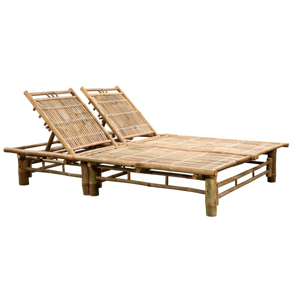 vidaXL Gartenliege Sonnenliege für 2 Personen Bambus