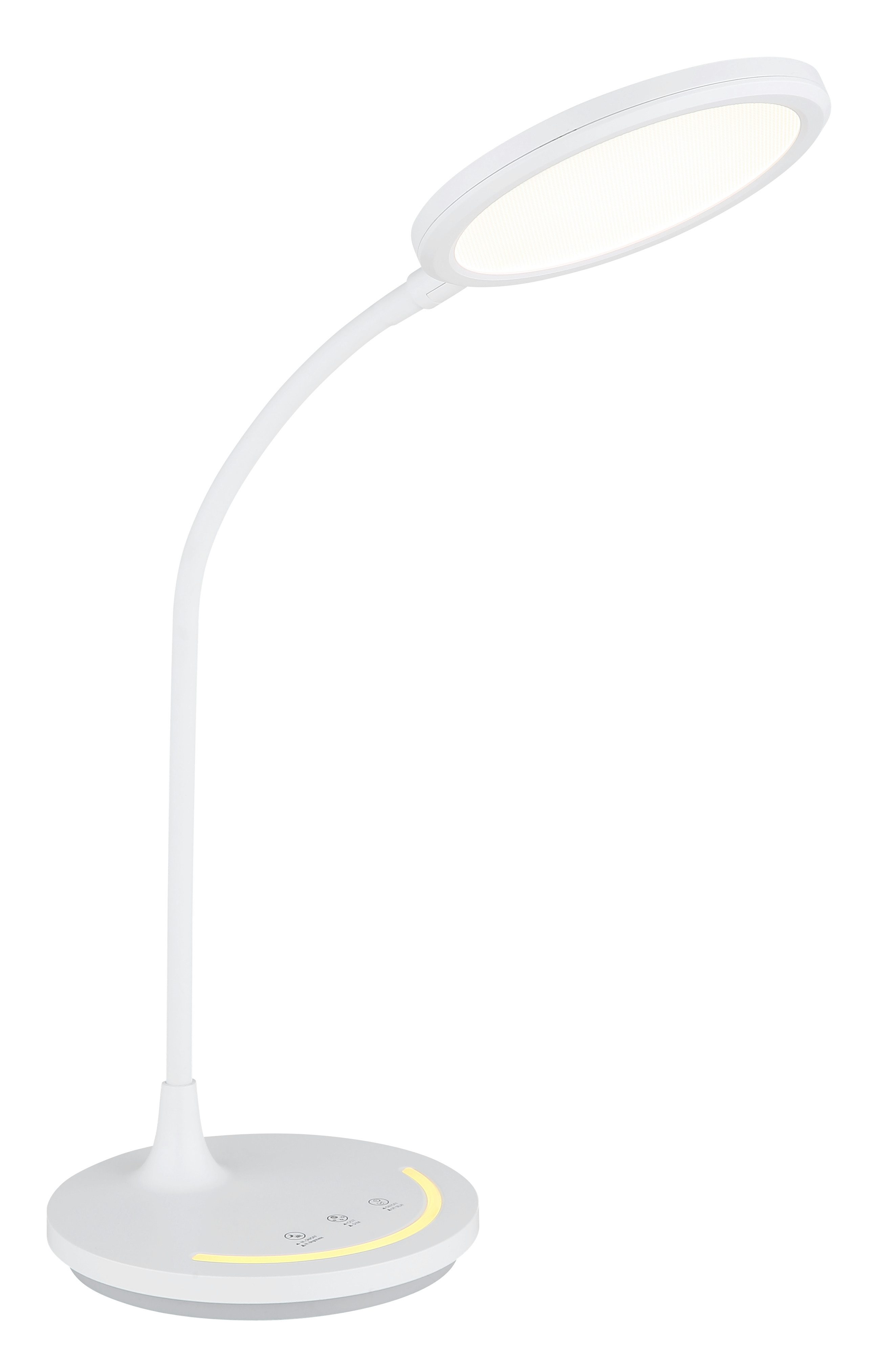GLOBO LIGHTING Tischleuchte KENNY, Dimmfunktion, Memoryfunktion, Nachtlichtfunktion, mehrere Helligkeitsstufen, LED fest integriert, warmweiß - kaltweiß, Tischlampe Nachttischlampe Deko-Tischleuchte Schlafzimmer