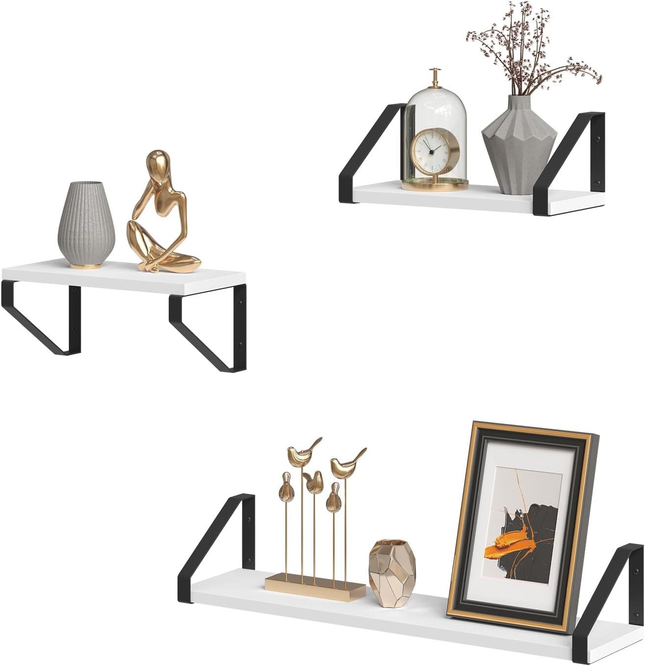 EUGAD Wandregal, Set 3-tlg., 3er Set Hängeregal, Schweberegal, Küchenregal günstig online kaufen