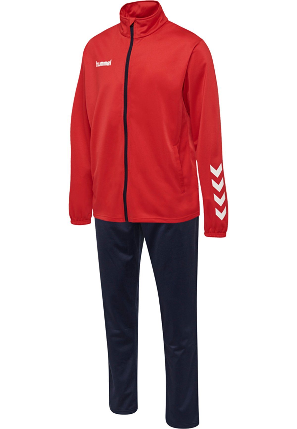 hummel Jogginganzug HMLPROMO Suit Unisex TRUE Poly Kinder Trainingsanzug RED/MARINE