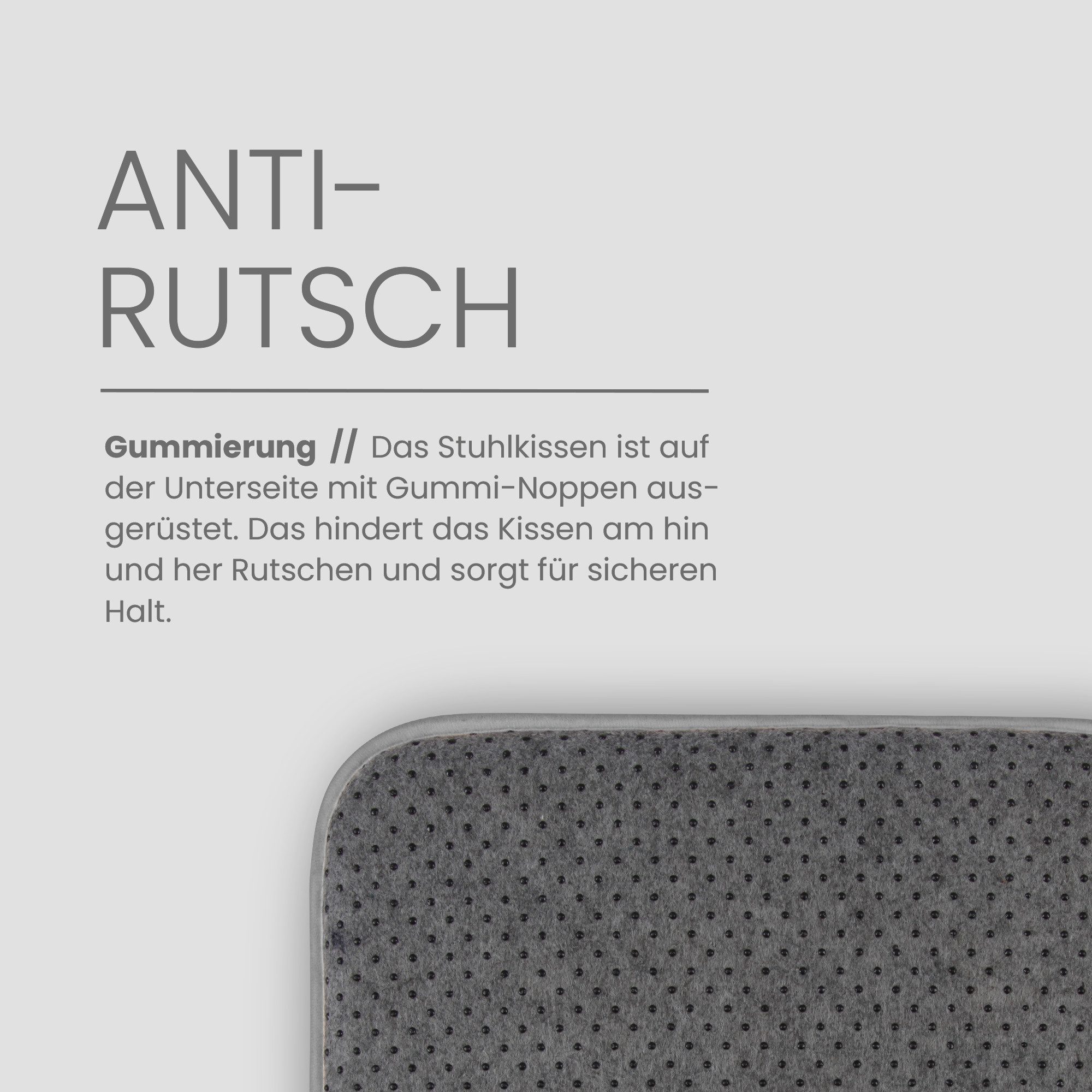 Bestlivings Stuhlkissen Struktur 38x38 cm, verschiedene Farben & Sets, Anti-Rutsch-Rückseite, angenehme Polsterung, für Indoor/Outdoor – Bild 4 von 5