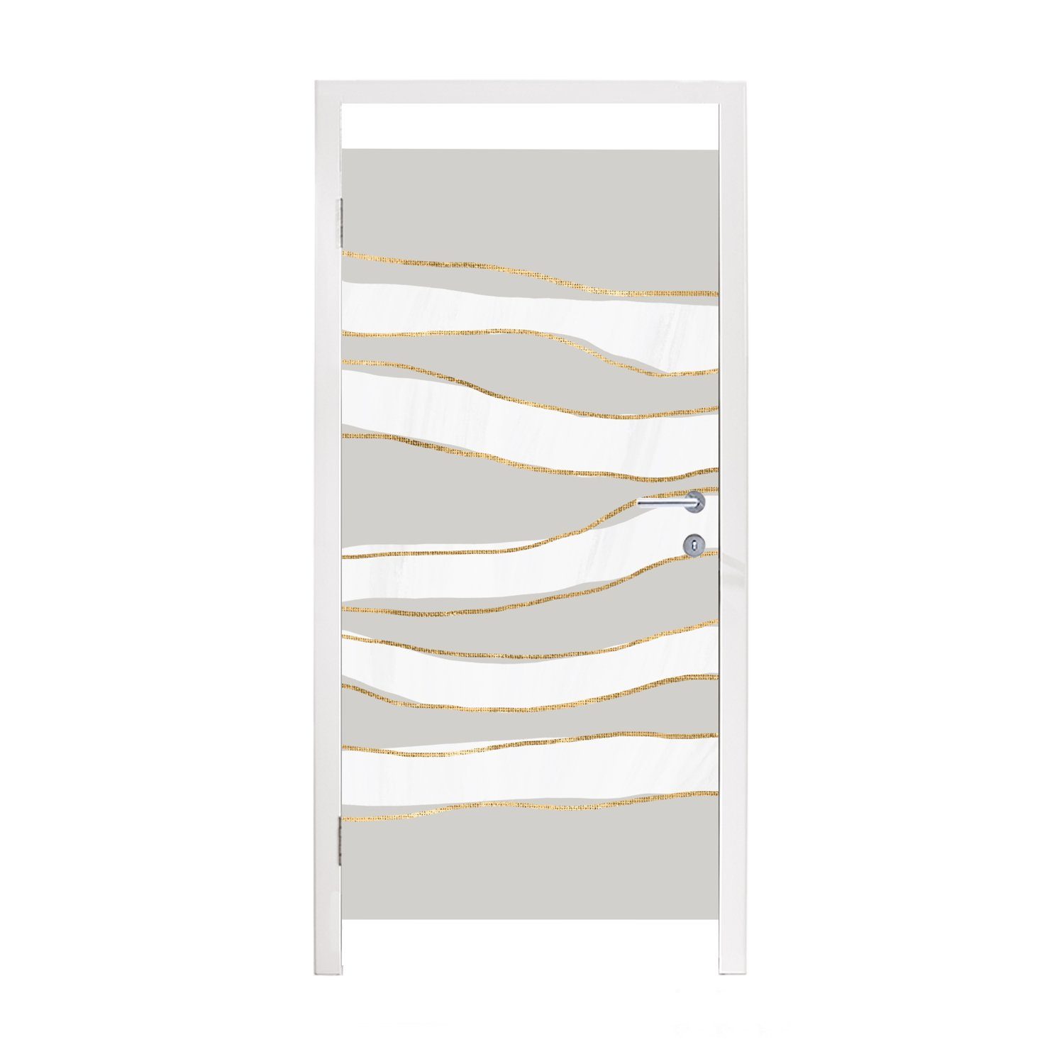 MuchoWow Türtapete Linie - Abstrakt - Muster, Matt, bedruckt, (1 St), Fototapete für Tür, Türaufkleber, 75x205 cm