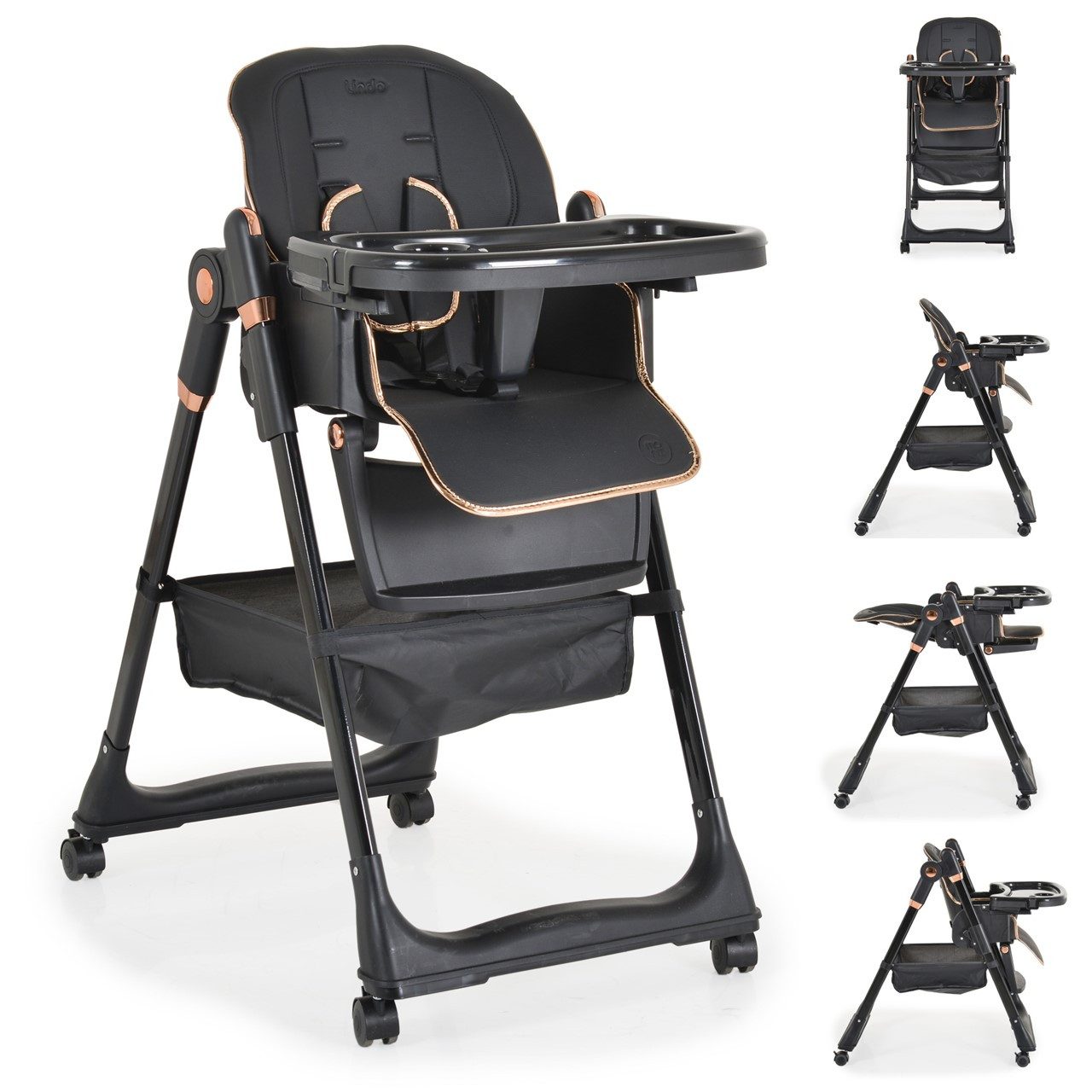 Moni Kombihochstuhl Kinderhochstuhl Lindo klappbar, Lätzchen Besteck Räder günstig online kaufen