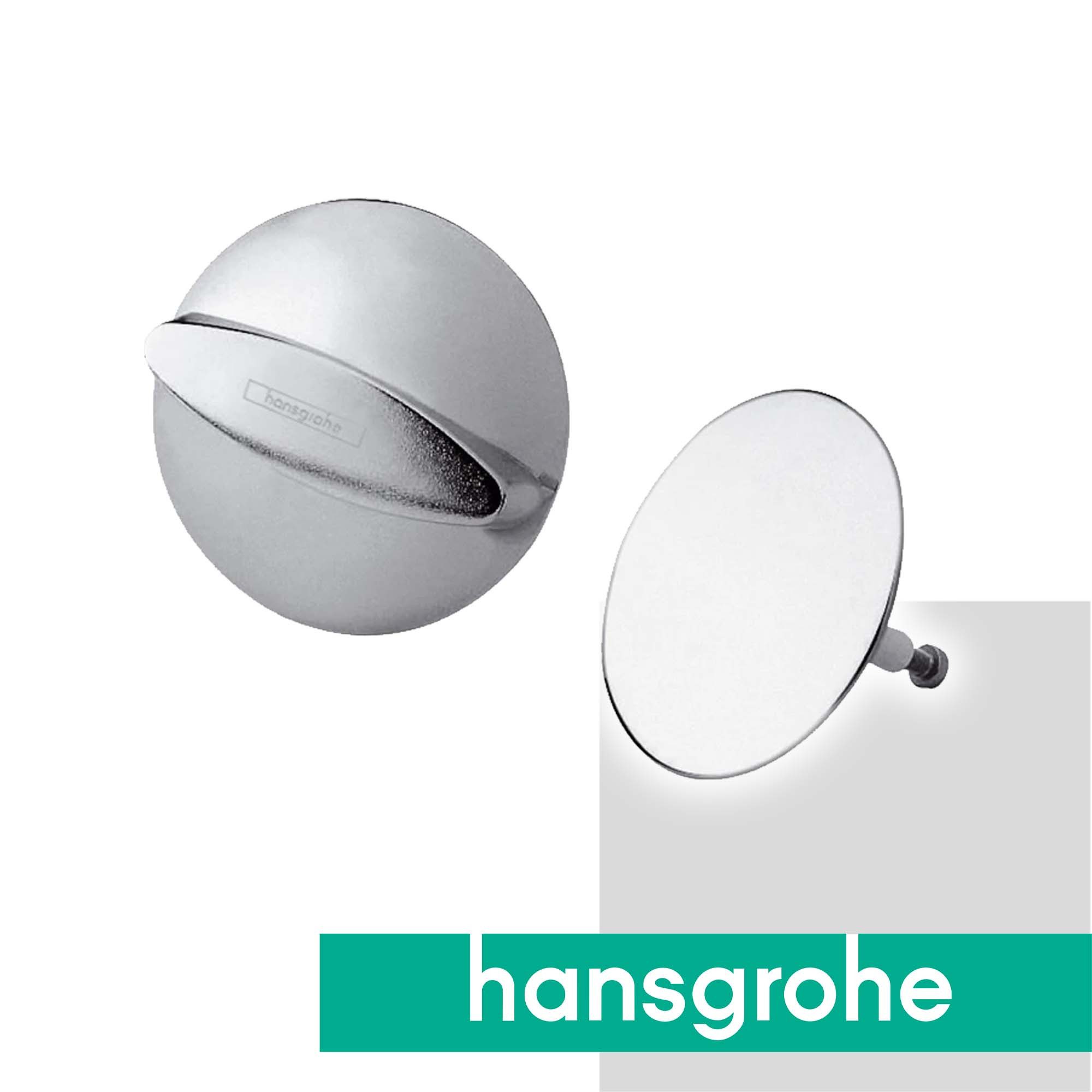 hansgrohe Ab- und Überlaufgarnitur Flexaplus Fertigset Ablauf- und Überlaufgarnitur 58185000 chrom, Drehgriff, Sicherheitsstopfen für Normal- und Sonderwannen