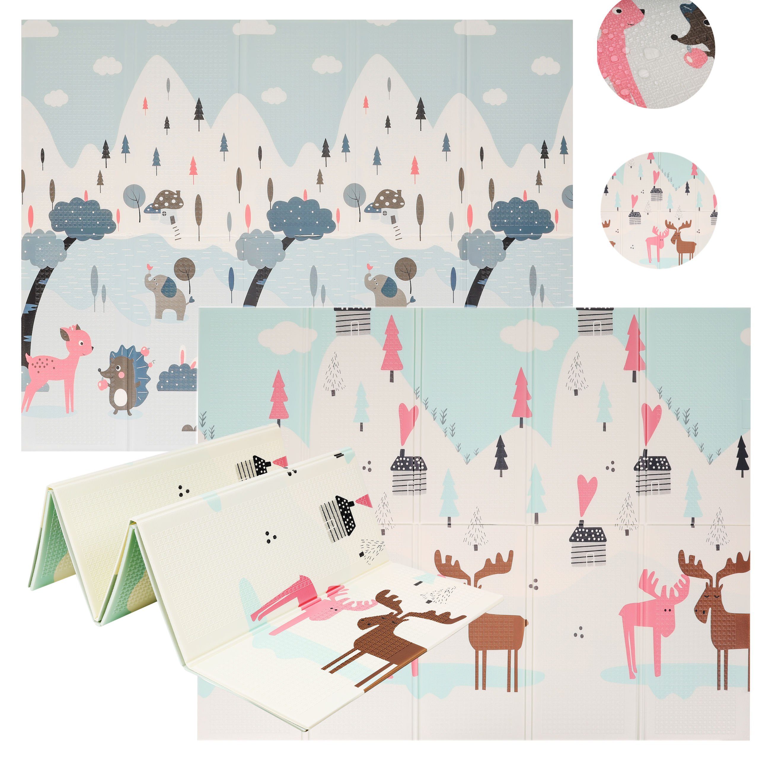 COIL Spielmatte Bodenmatte,faltbar Spielmatte,Kinderteppich,wasserdicht Kra günstig online kaufen