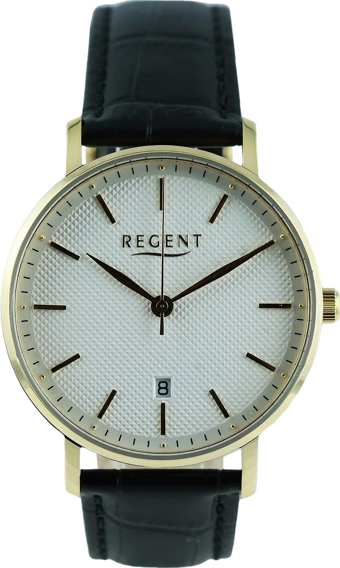 Herren Regent Regent extra (ca. Lederarmband rund, Quarzuhr groß Armbanduhr Herren Armbanduhr Analog, 39mm),