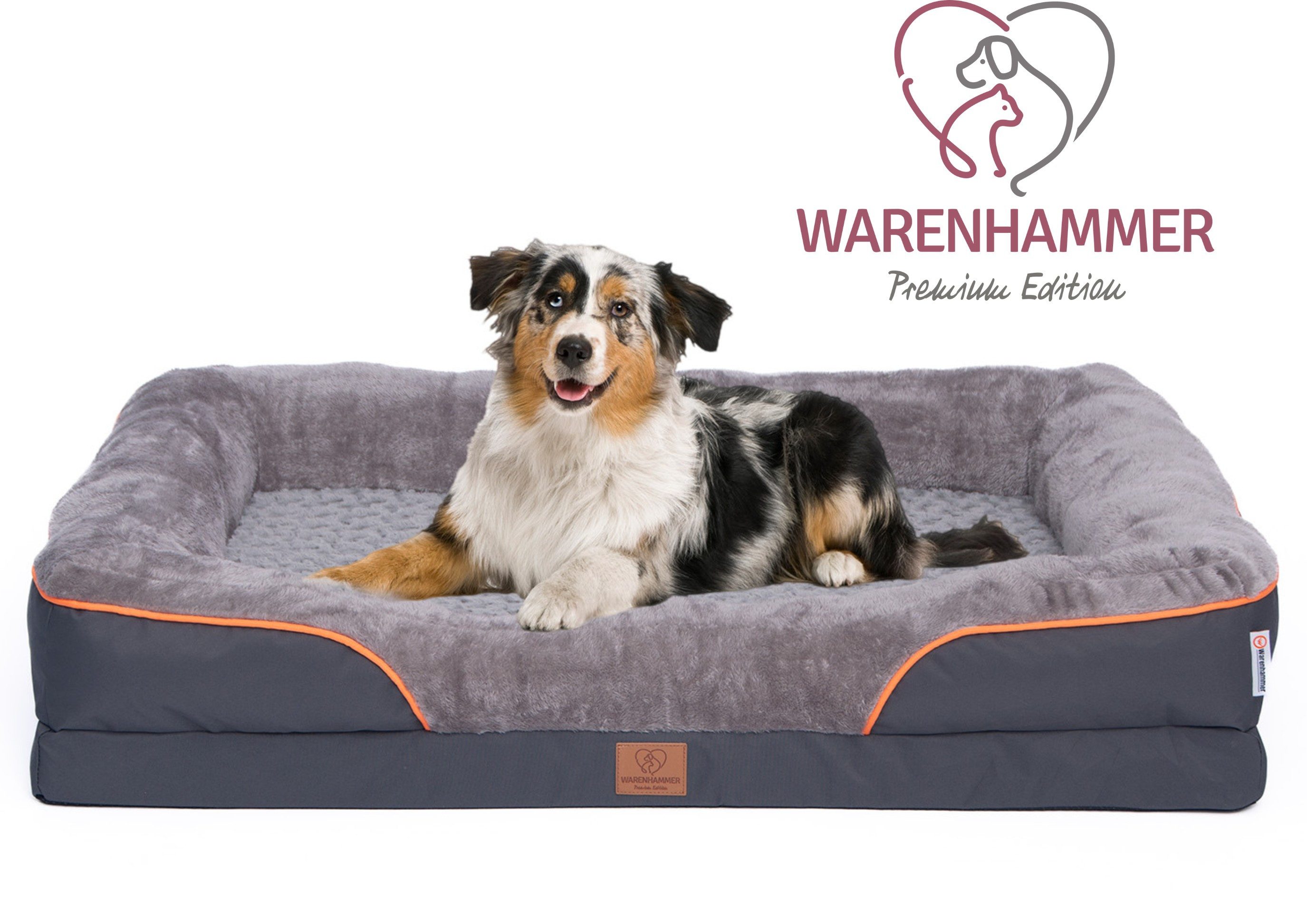 Warenhammer Tierbett Orthopädisches Premium Hundebett, flauschig weich, Abnehmbar,Waschbar, verschiedene Grössen