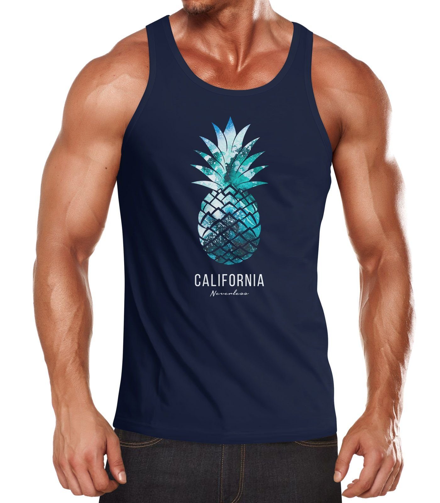 Neverless Tanktop Herren Tank-Top Ananas Galaxy günstig online kaufen