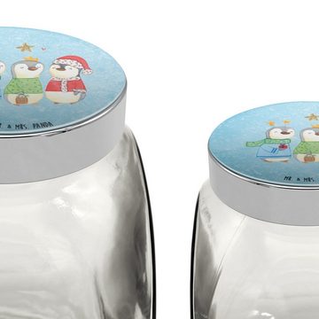 Mr. & Mrs. Panda Vorratsglas XL 2000ml Winterzeit Heilige drei Könige - Eisblau - Geschenk, Süßigk, Premium Glas, (1-tlg), Vielseitig einsetzbar