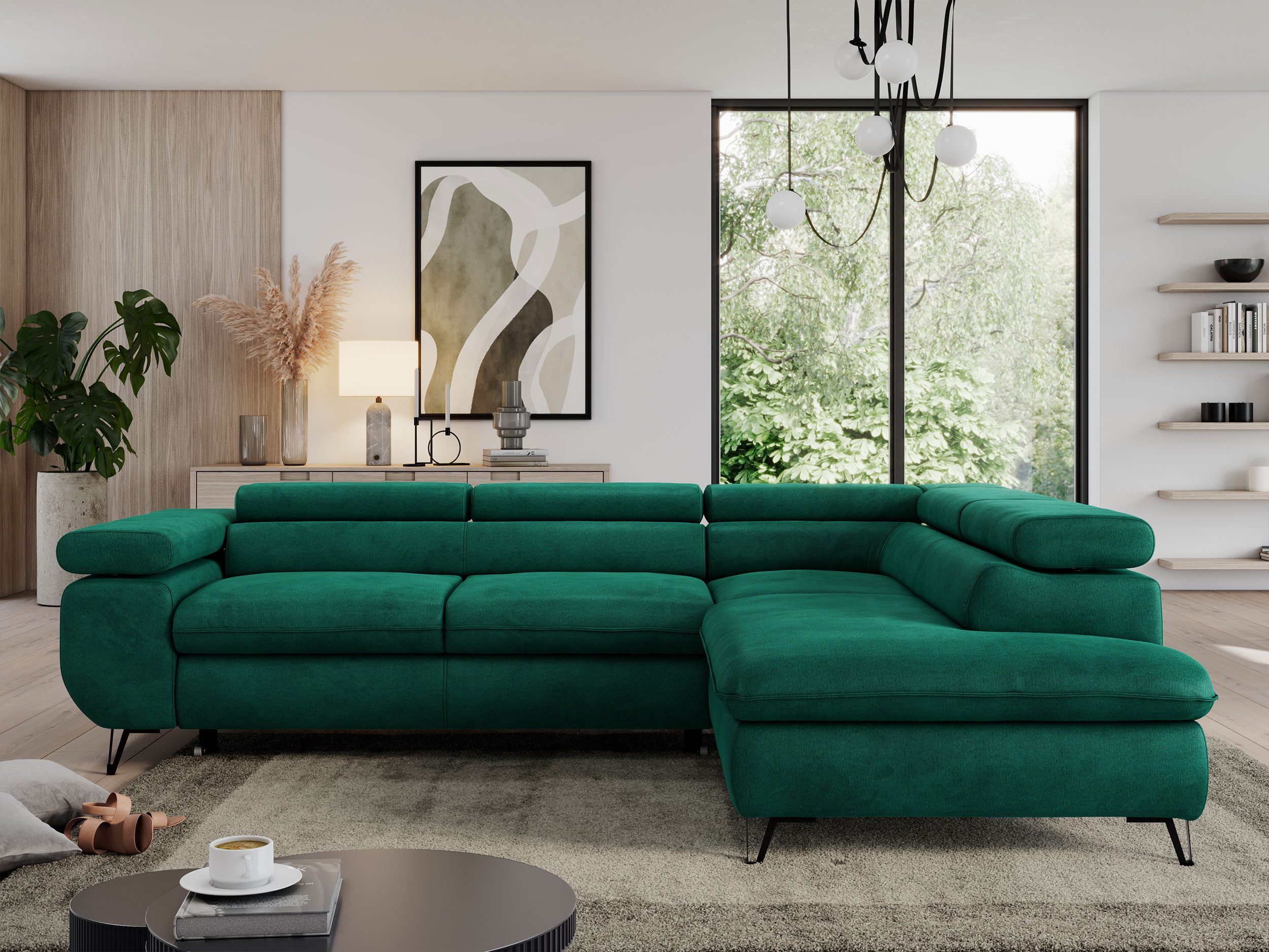 MKS MÖBEL Ecksofa PEDRO L, Set, HR35-Schaum, Metallbeinen, Wellenfedern, L- günstig online kaufen