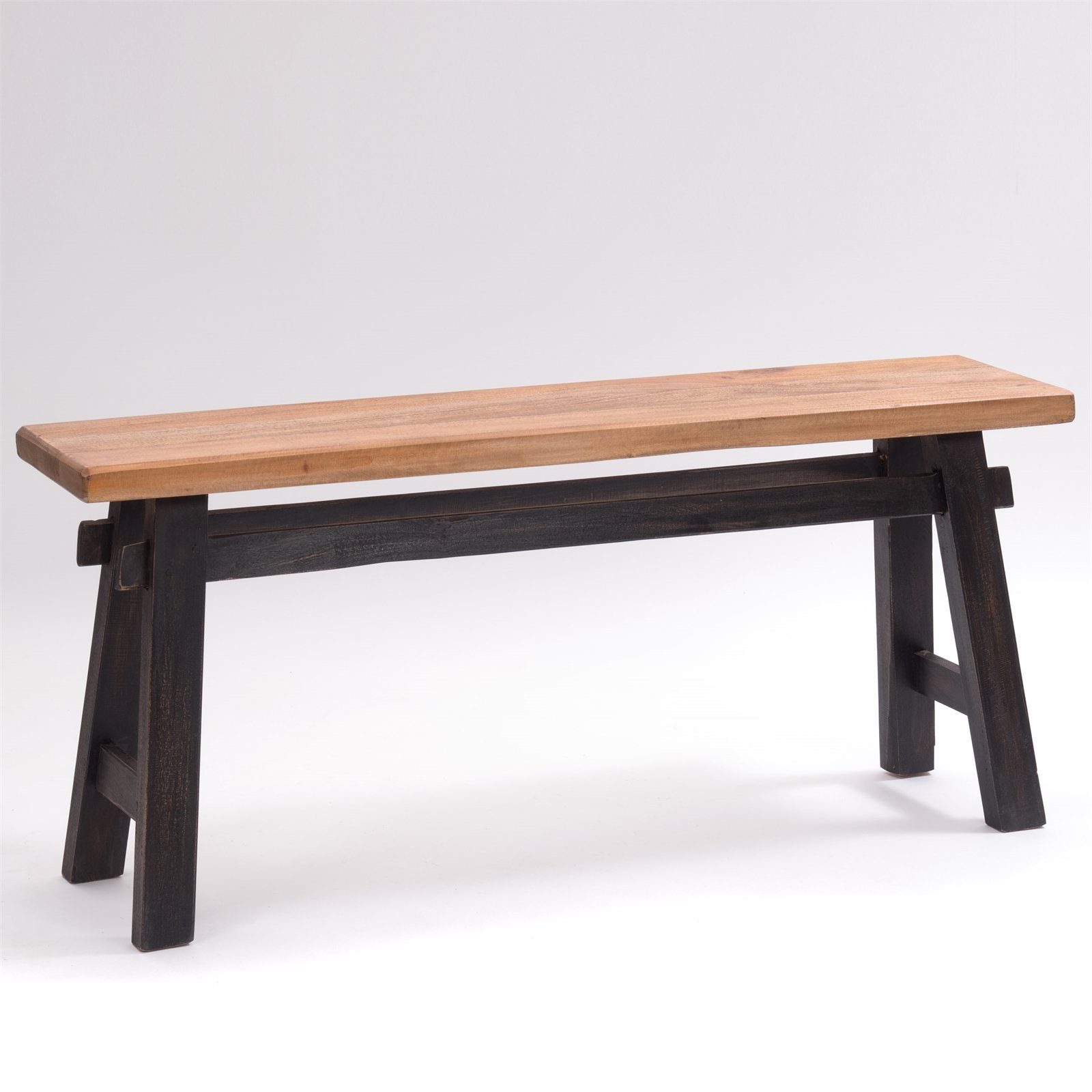 DESIGN DELIGHTS schwarz-natur Sitzbank SITZBANK (BxHxT), Holzbank, Mahagoni, 118x53x27,5cm "EAST", 04 Farbe