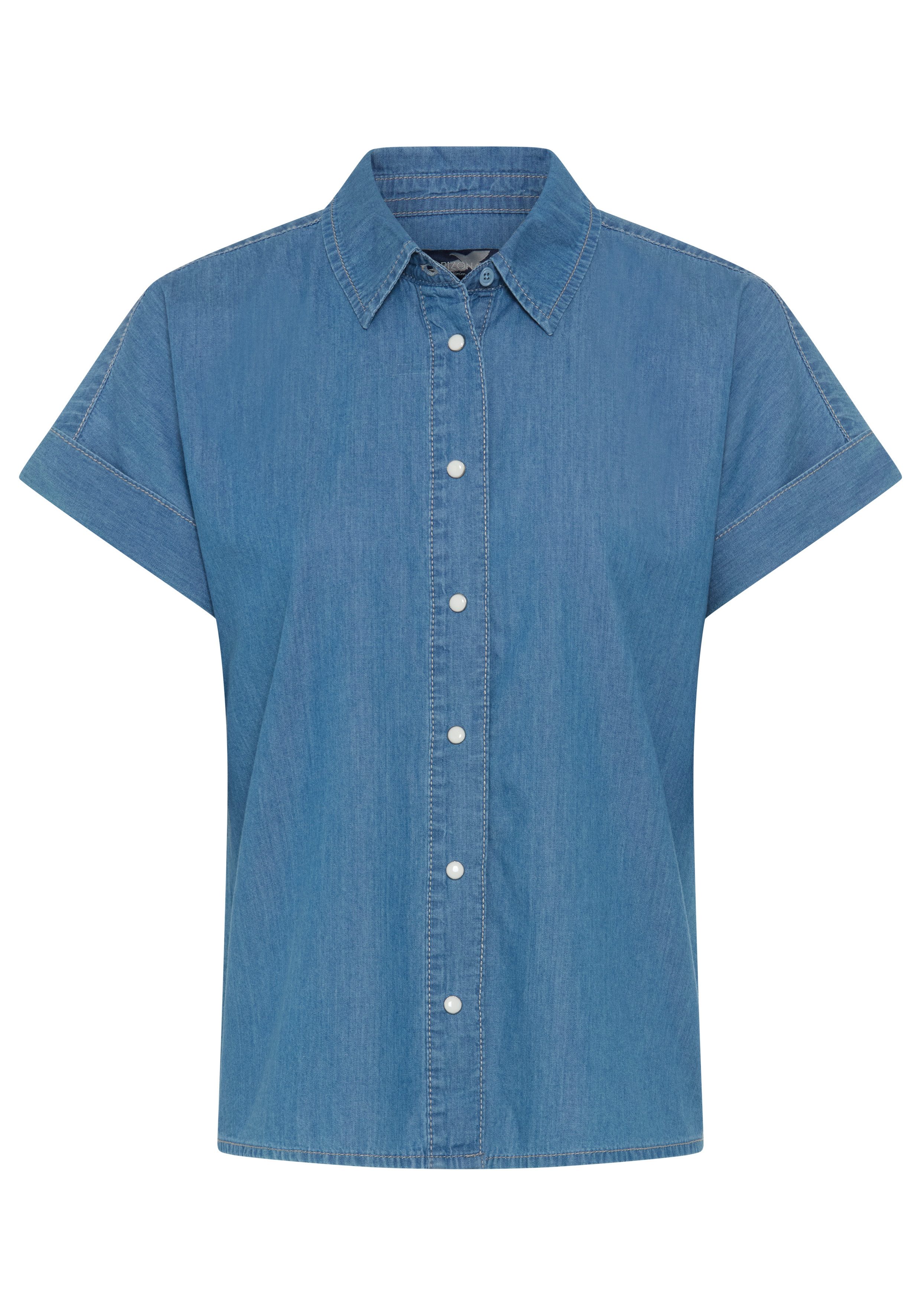 Arizona Jeansbluse halbarm mit Hemdblusenkragen, Comfort Fit, auch in großen Größen – Bild 5 von 5