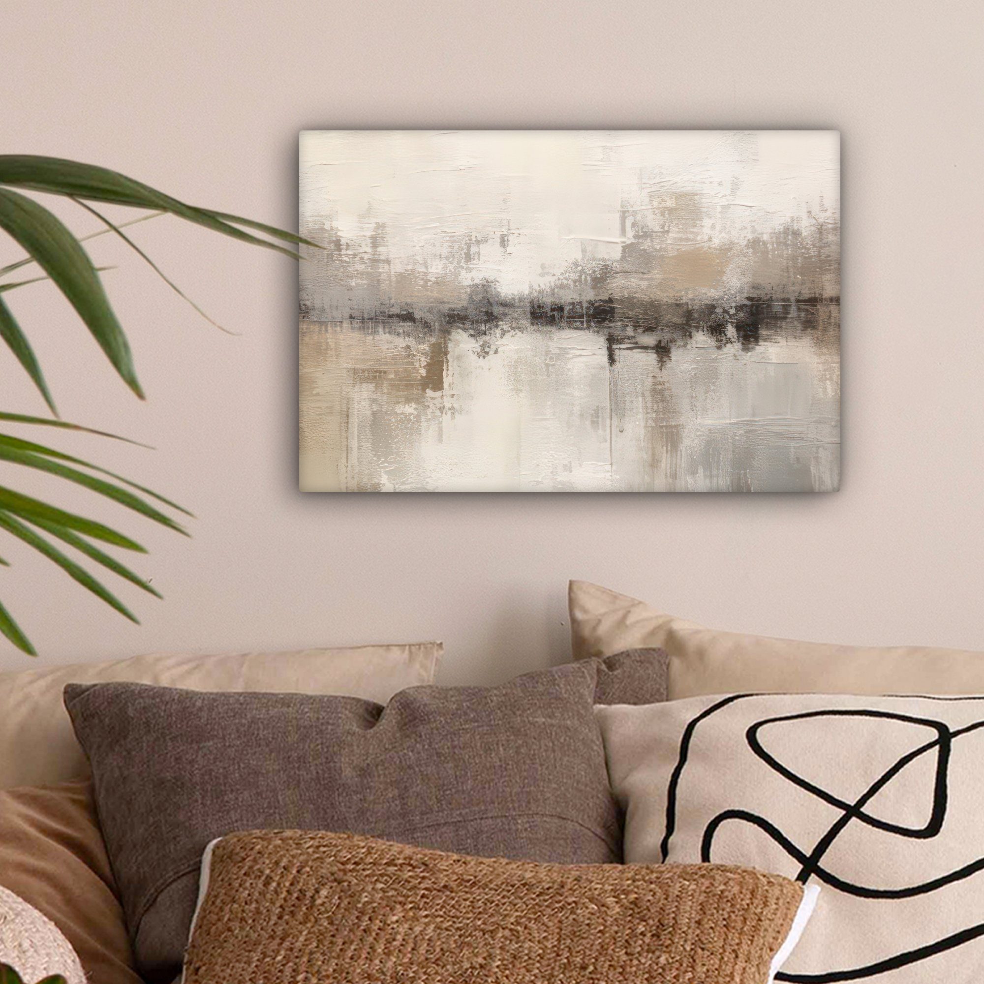OneMillionCanvasses® Leinwandbild Moderne Kunst - Abstrakt - Beige, Fotodru günstig online kaufen