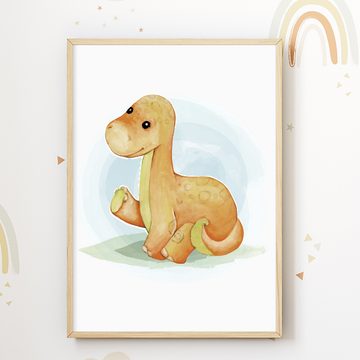 Tigerlino Poster Dinosaurier Bilder 6er Set Kinderzimmer Wandbilder Dekoration