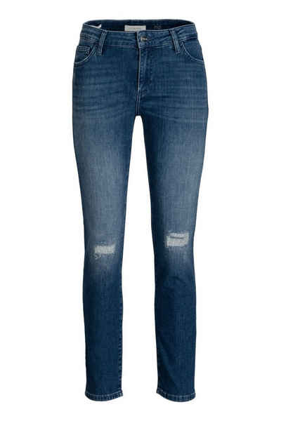 Rich & Royal 5-Pocket-Jeans Midi Blau Destroyed Look Bio