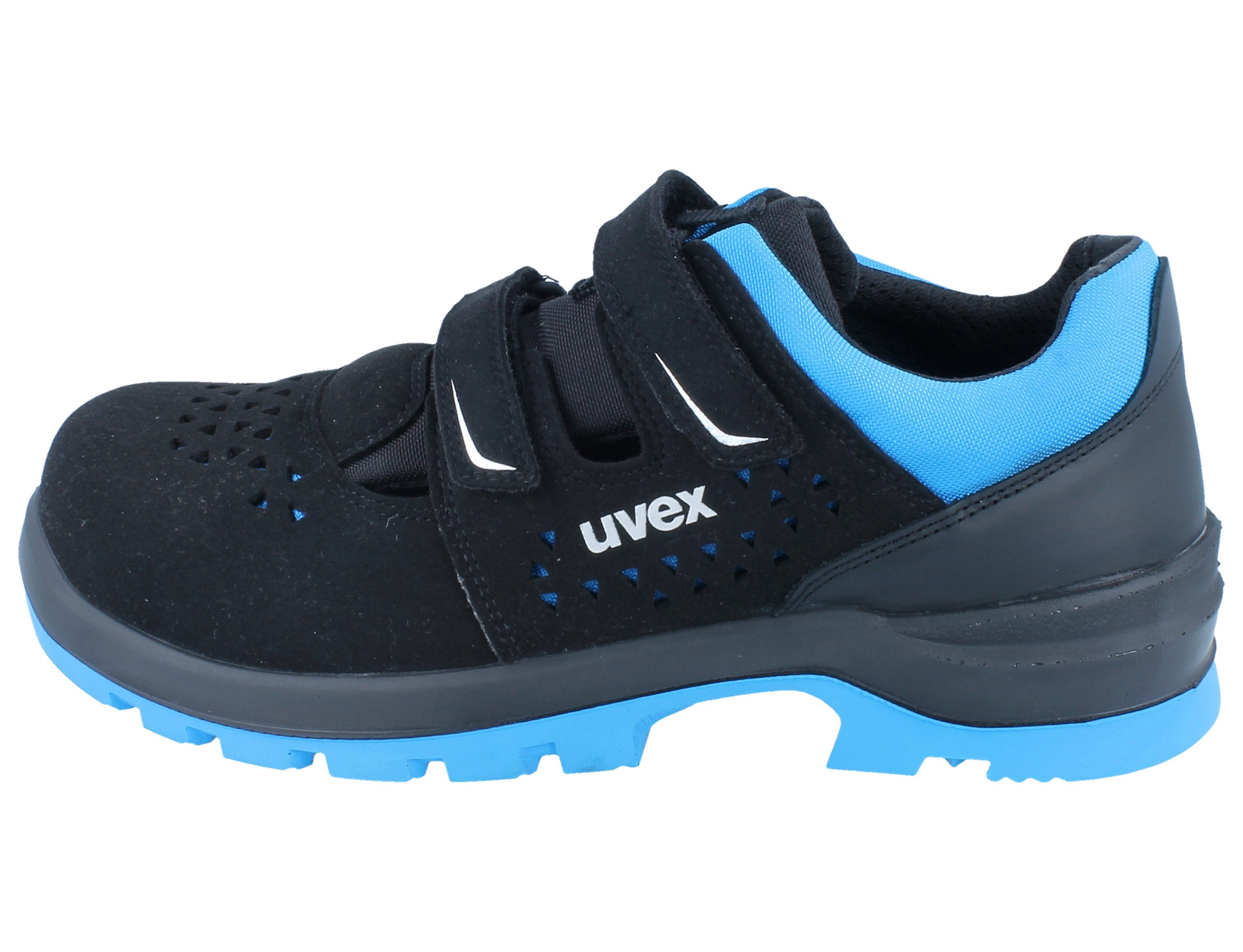 Uvex UVEX 2 xenova Sandale 9553.8 S1 Weite 11 schwarz/blau - Größe: 43 Sicherheitsschuh Wechselfußbett