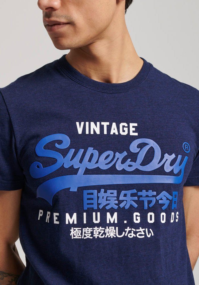 Blue T-Shirt VL Superdry TEE Grit Midnight