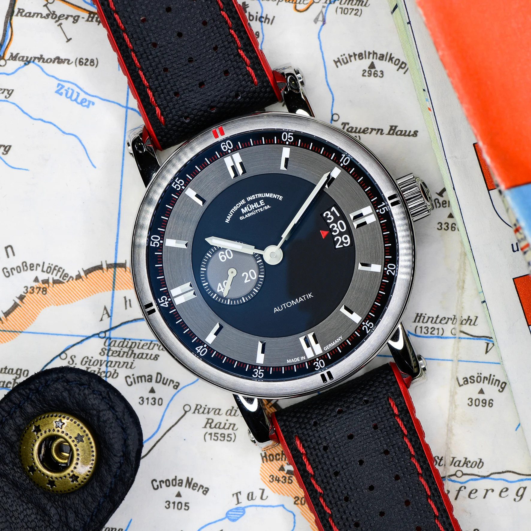 Nautische Instrumente Mühle Glashütte/Sa. Automatikuhr Herrenuhr Mühle Glashütte Teutonia Sport II Automatik, 10 BAR