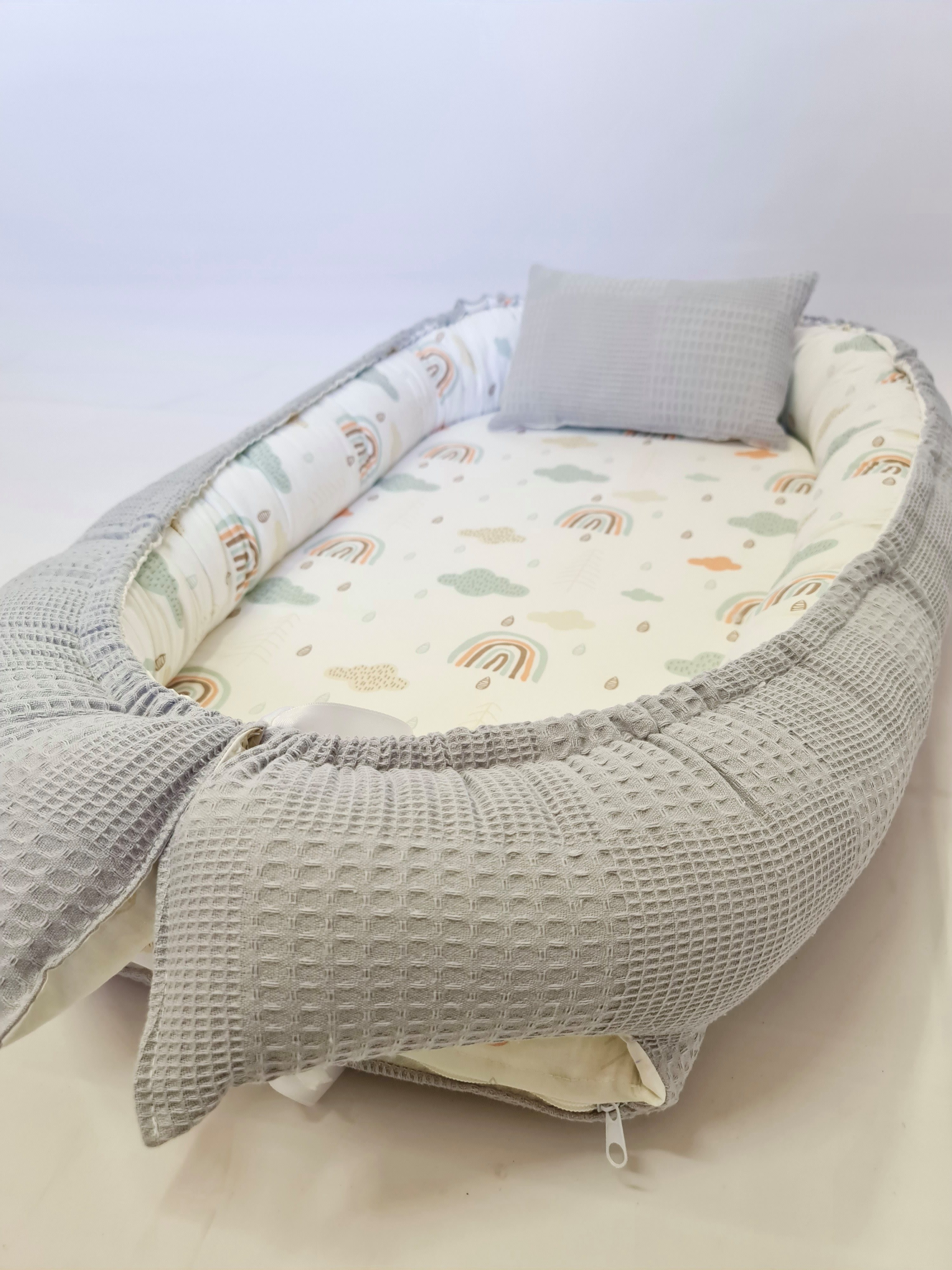 Baby Fancyroom Bettnestchen Babynest mit XL Liegefläche dicke Matratze 100% Baumwolle Babynestchen, (Babycocoon Reisebett Nestchen Kuschelnest, Neugeborene Erstausstattung), XL Liegefläche