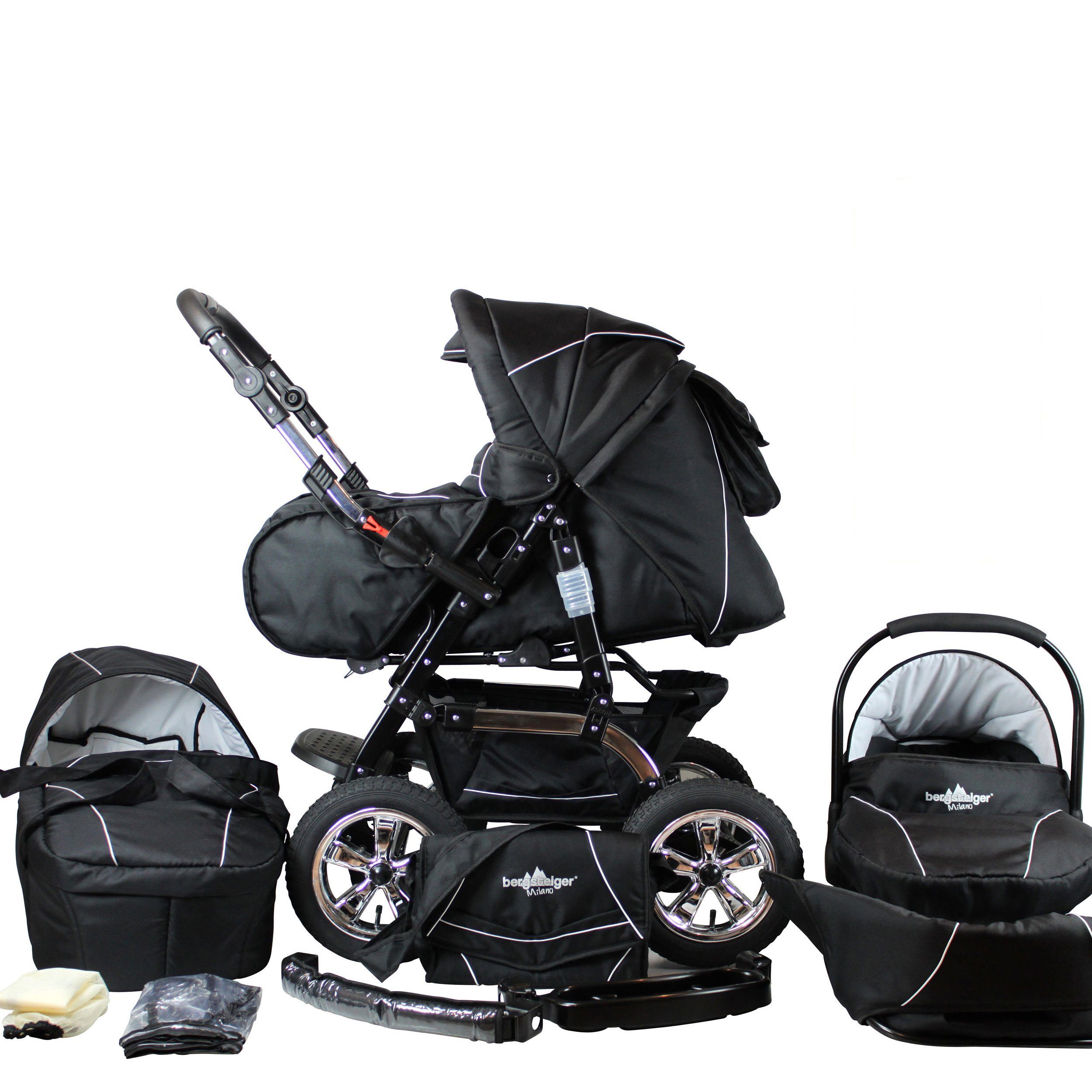 bergsteiger Kombi-Kinderwagen Milano, edition (10-tlg) black