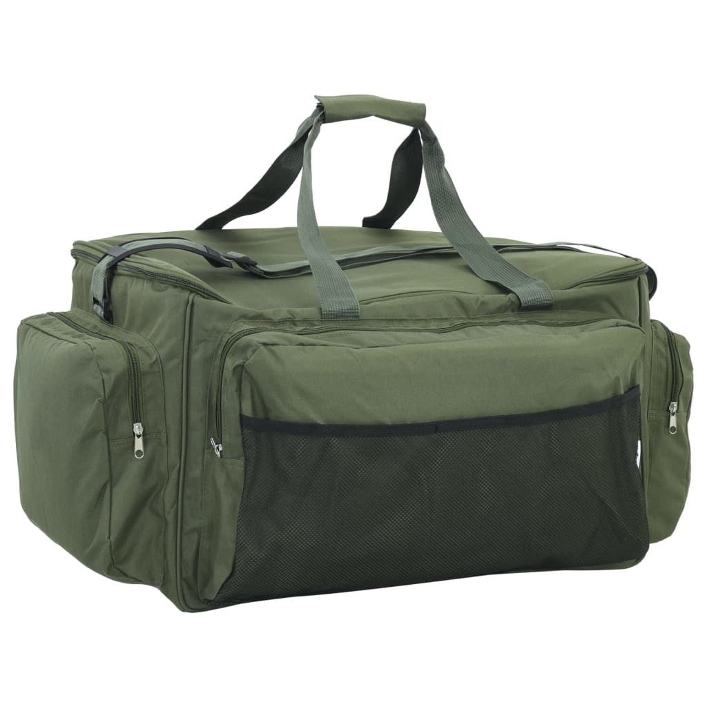 vidaXL Angelkoffer Angeltasche Wasserdicht Dunkelgrün Oxford-Gewebe