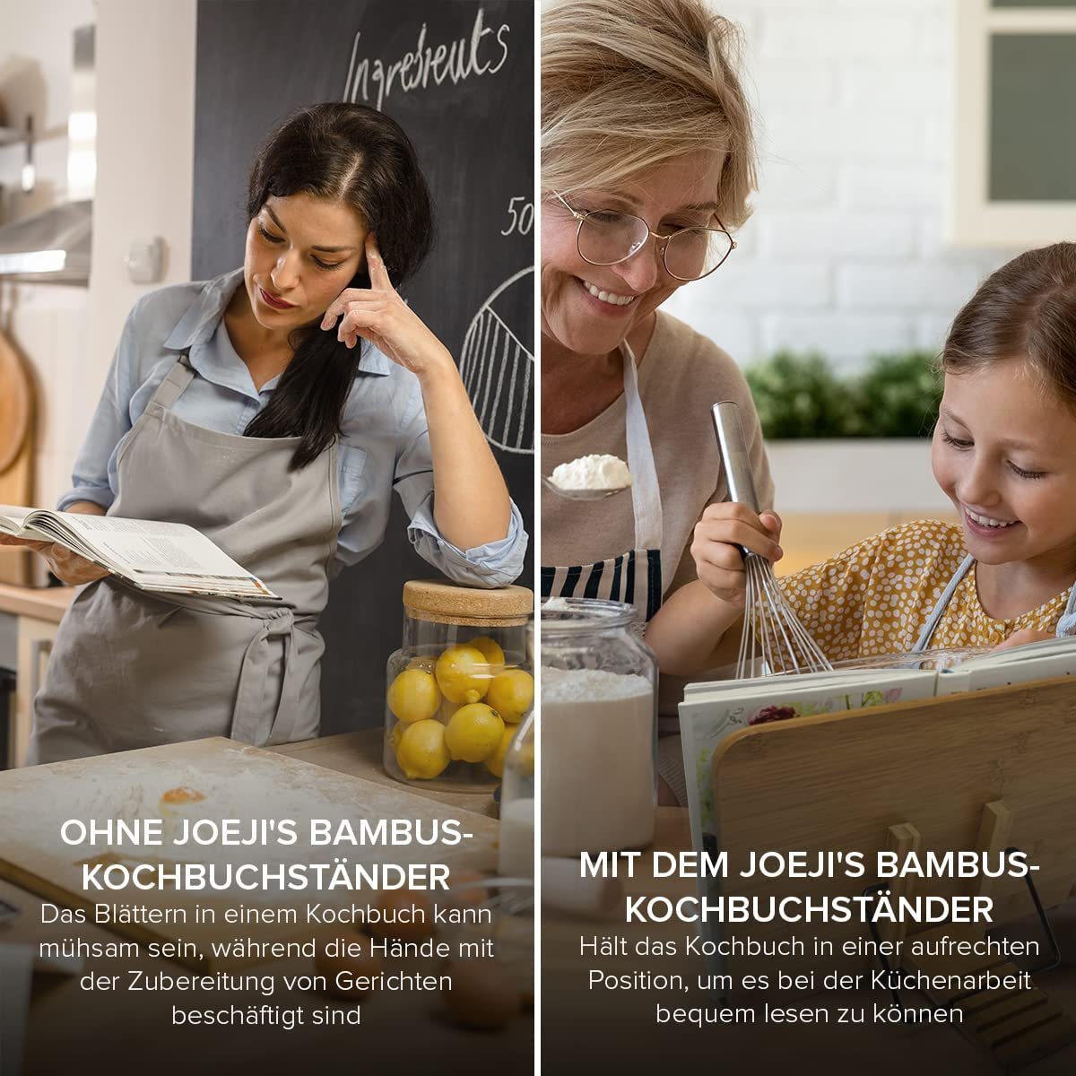 Buchständer Tablet Kochbuchhalter KITCHEN & Holz JOEJI’S Ständer Buchstütze Verstellbarer