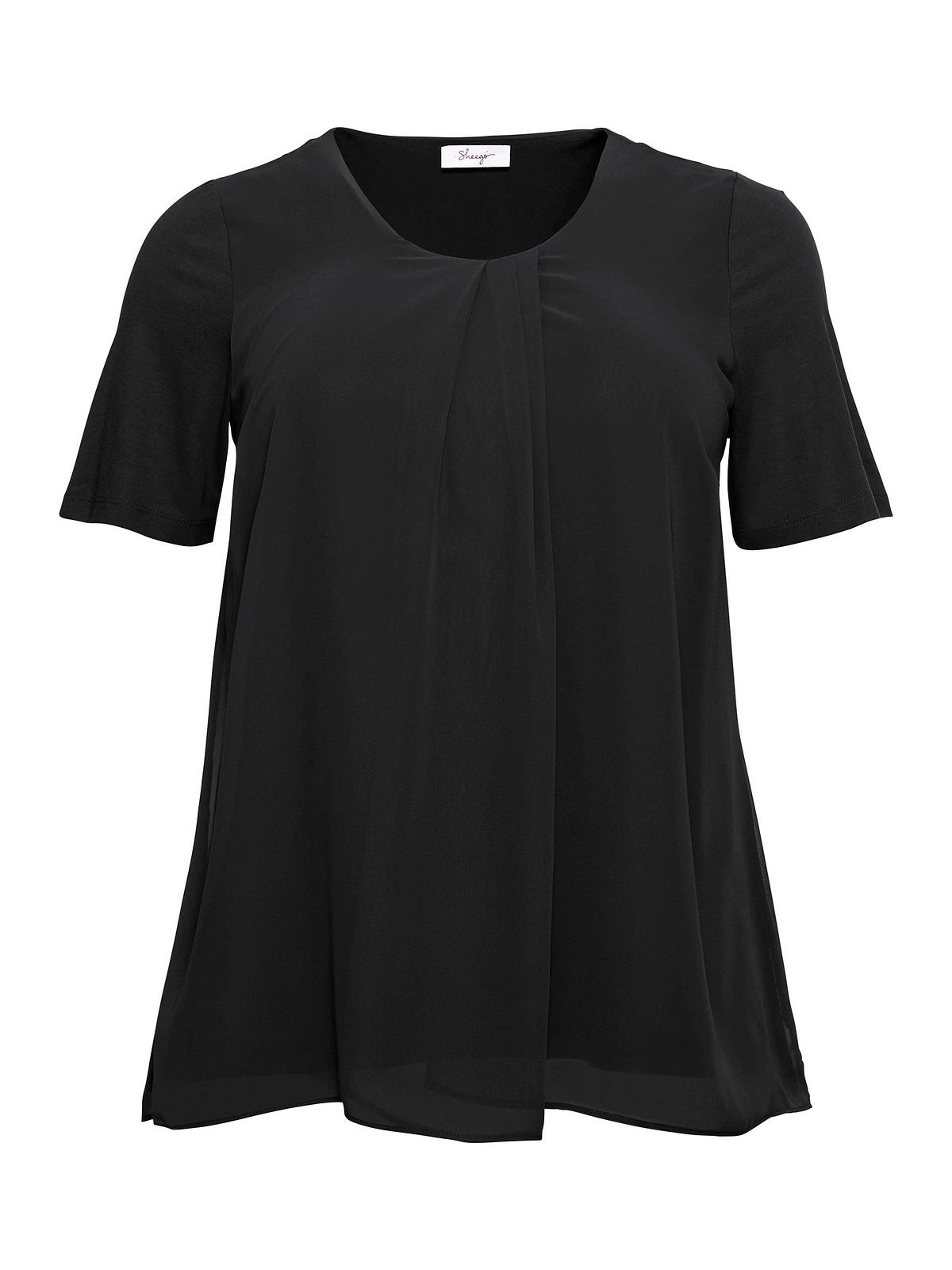 Sheego Blusenshirt im schwarz Lagenlook Größen Große