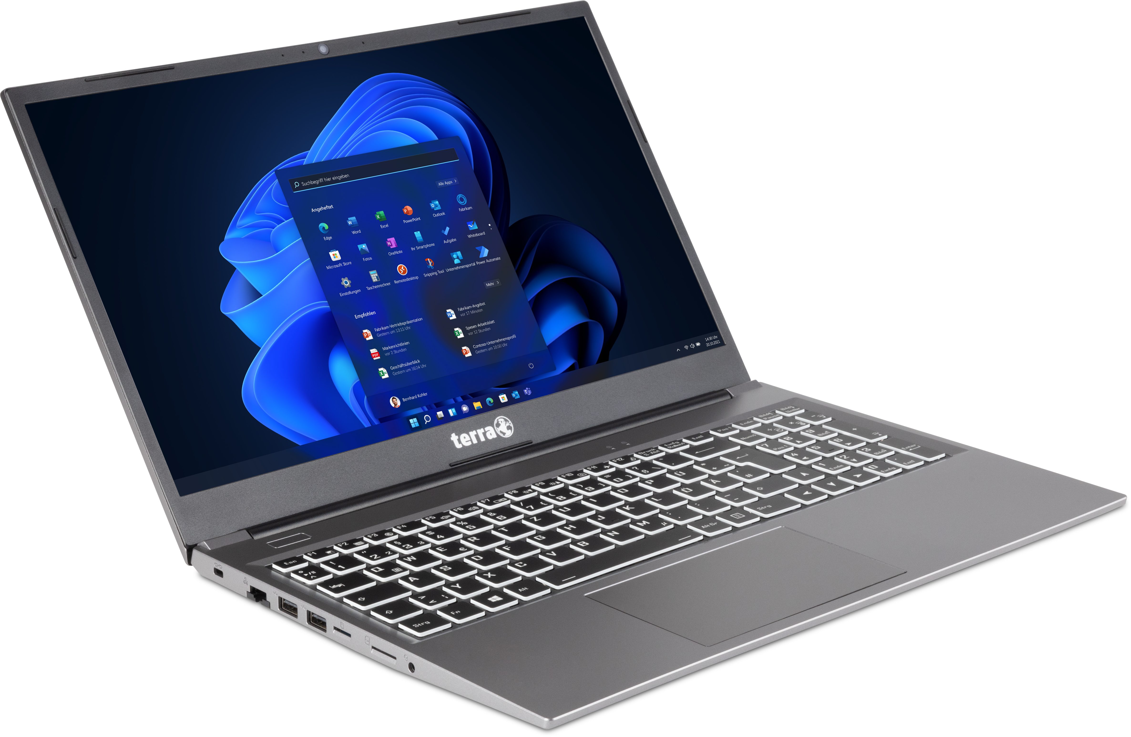 TERRA Terra Mobile 1517R Notebook (39,6 cm/15.6 Zoll, Intel Intel Core i3, onboard, 8 GB, 500 GB SSD, Alu-Gehäuse)