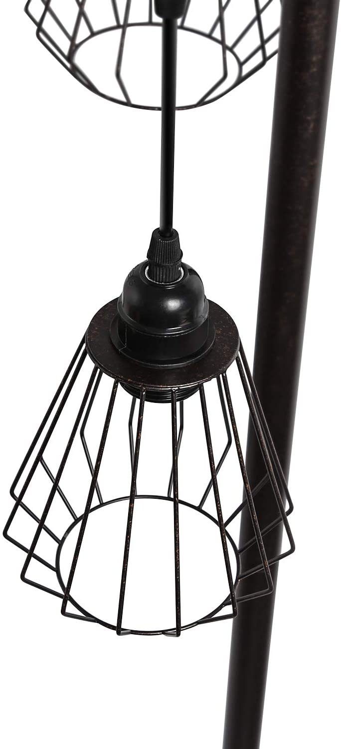 ZMH Stehlampe Vintage E27 Eisen Standleuchte Leuchtmittel Ohne max Retro 3-flammige, aus 25W, Fassung