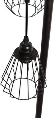 ZMH Stehlampe Vintage 3-flammige, Retro Standleuchte aus Eisen E27 Fassung max 25W, Ohne Leuchtmittel