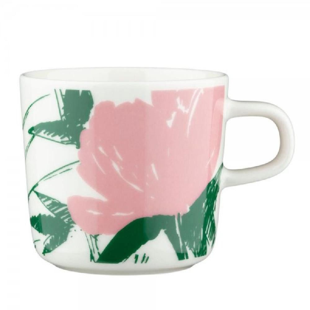 Marimekko Tasse Kaffeetasse Oiva Puutarhakutsut Weiß Grün Orange (200ml)