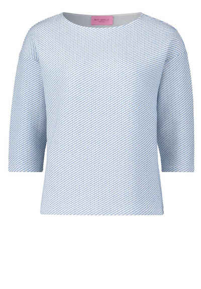 Betty Barclay Sweatshirt Sweat Kurz 3/4 Arm, Cream/Blue