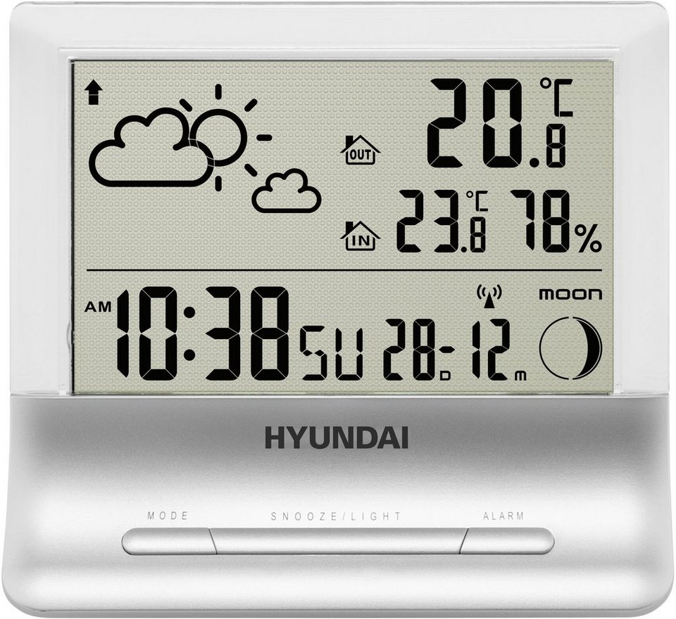 Hyundai Hyundai WS 2266 Funkwetterstation (mit Außensensor, transparentes  Display)