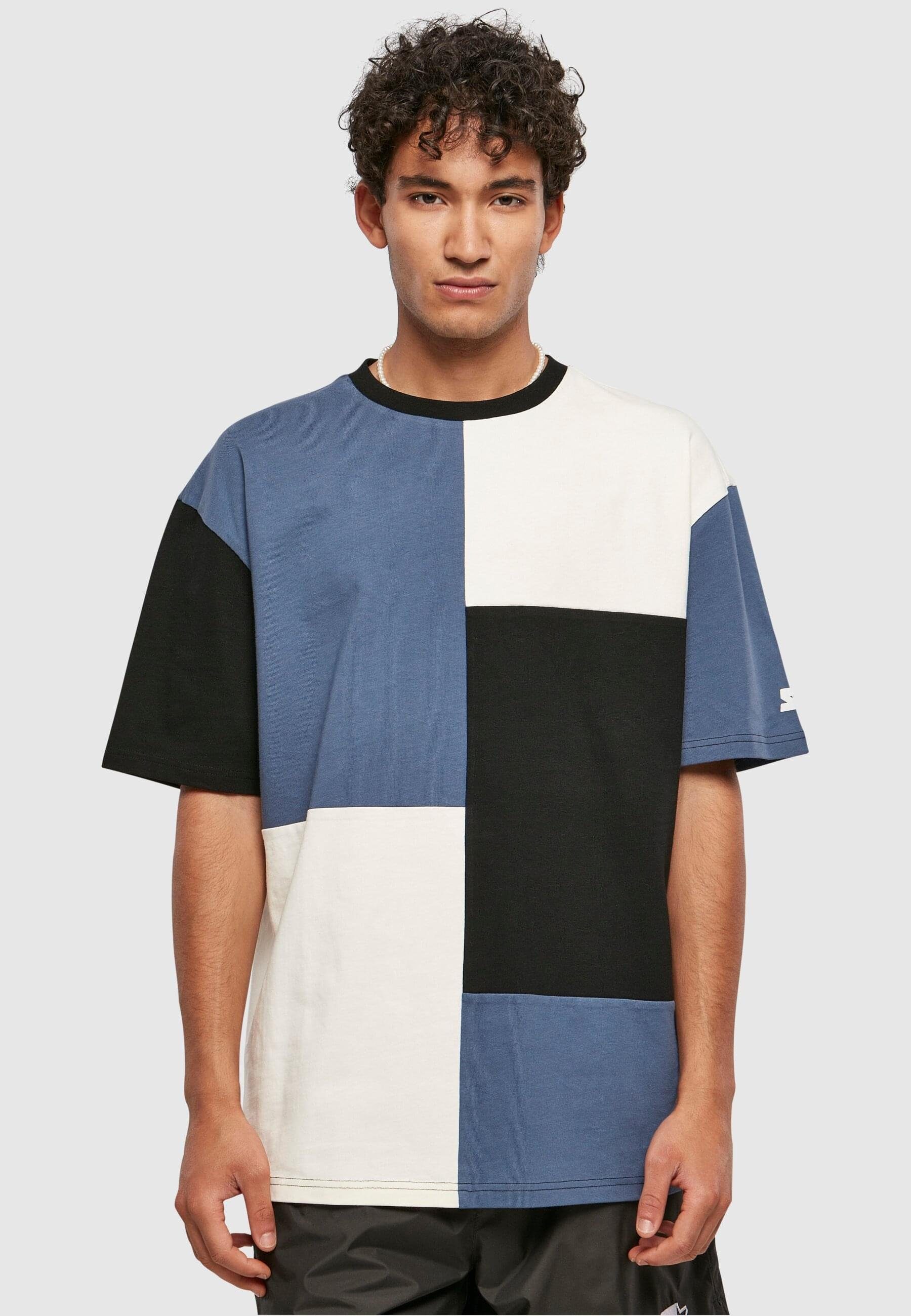 Oversize Starter Starter T-Shirt (1-tlg) Herren vintageblue/black/palewhite Tee Patchwork Black Label