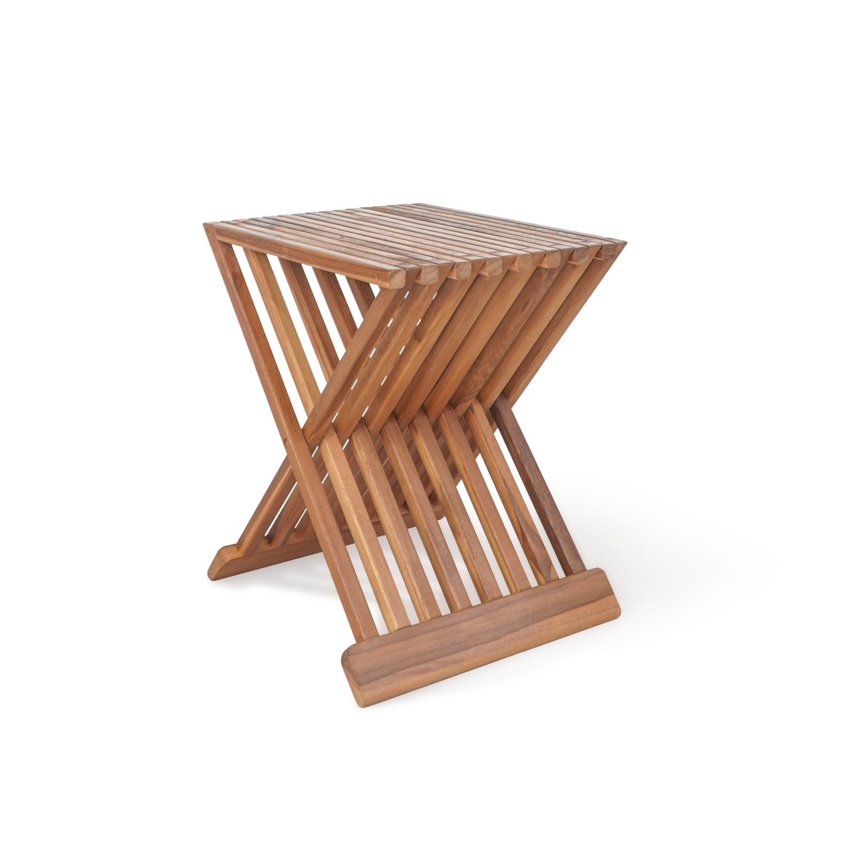 More2Home Gartentisch Beistelltisch X-CROSS, Teak massiv, klappbar