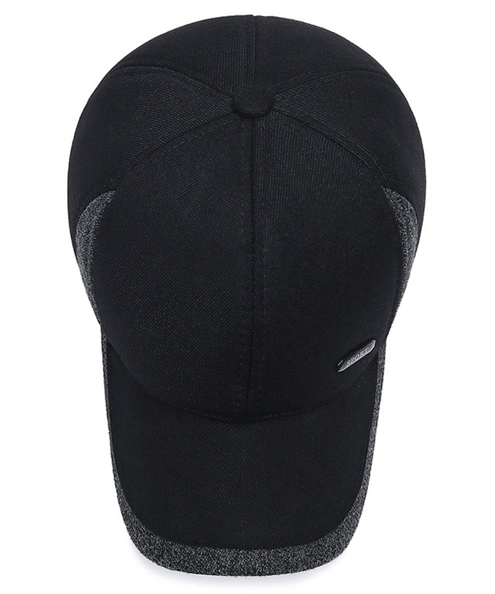 Cap Baseballcap mit Schirmmütze Winter Baseball Grau Herren Ohrenklappen Coonoor