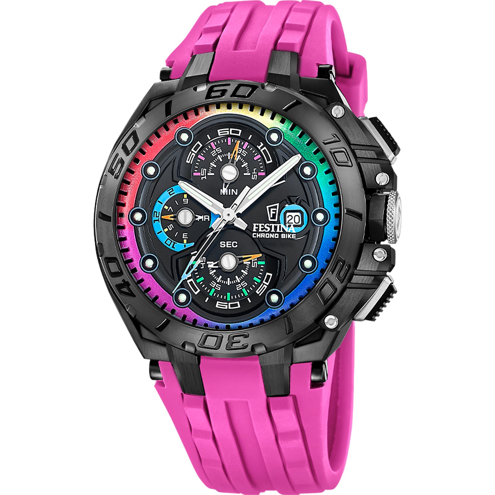 Festina Chronograph Chrono Bike Limited Edition F20761_1, (Set, 4-tlg., mit Wechselbändern und Bandwechsler), Quarzuhr, Armbanduhr, Herrenuhr, Edelstahlarmband