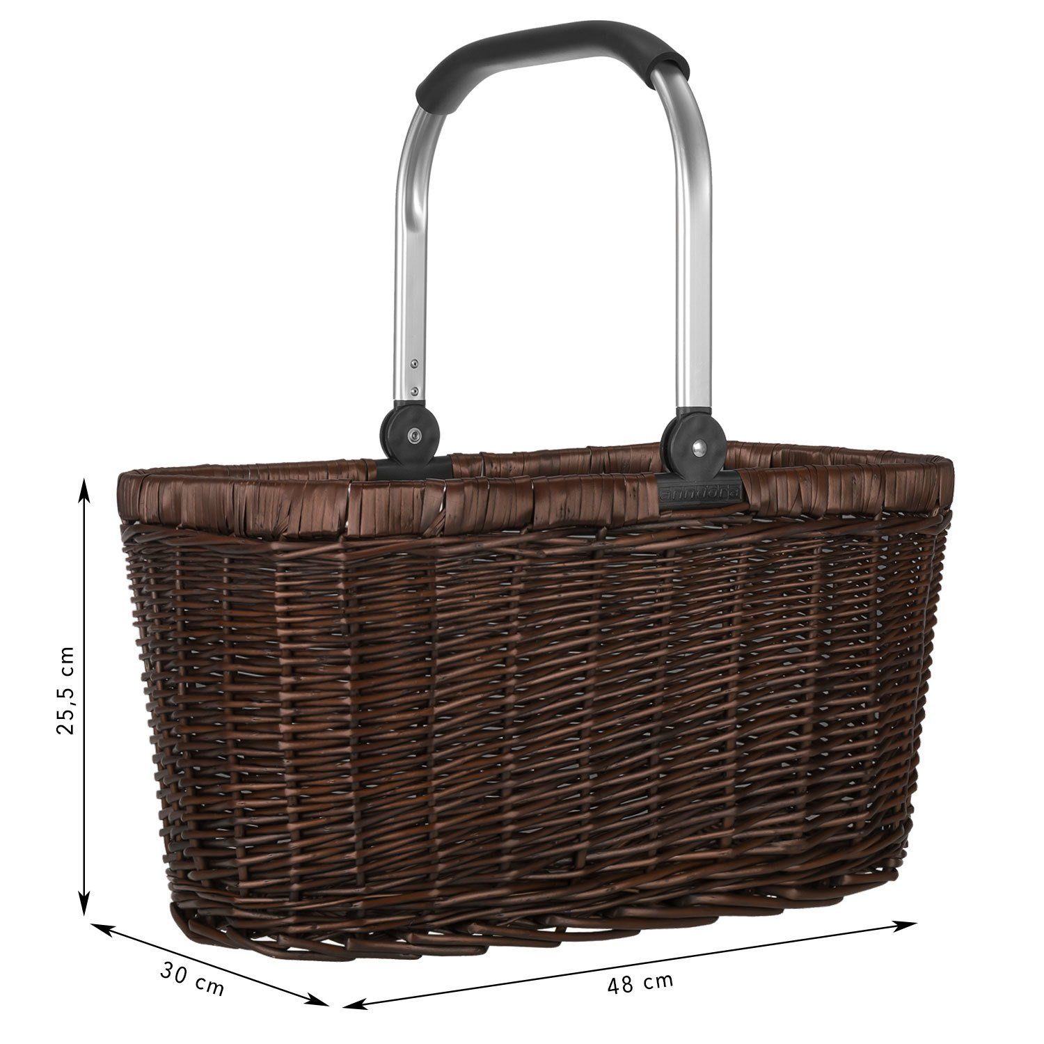 anndora Einkaufskorb Weidenkorb mit Alurahmen 22 L, 22 l günstig online kaufen