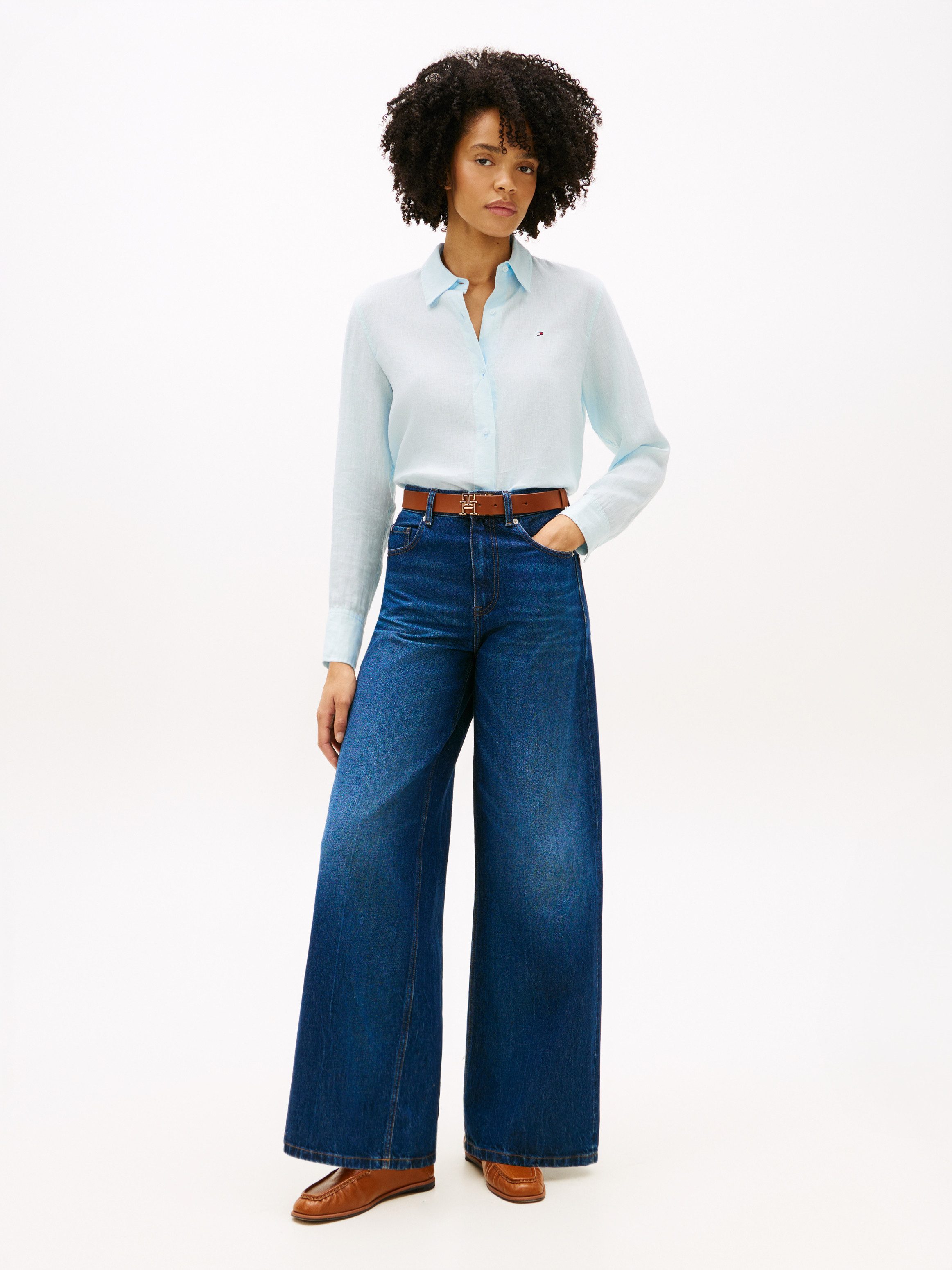 Tommy Hilfiger Weite Jeans DNM NEW DOREEN 70'S WIDE LEG HW Baumwolle, lässig geschnitten, wide fit, high waist