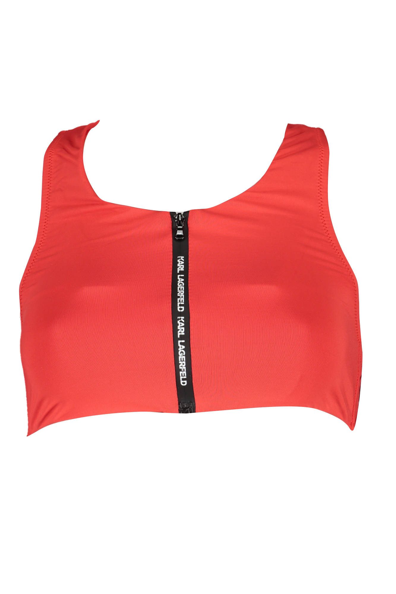 KARL LAGERFELD Badeanzug Stilvolles rotes Damenkostüm mit sportlichem Top und Kontrastdetails