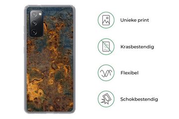 MuchoWow Handyhülle Metall - Rost - Gold, Phone Case, Handyhülle Samsung Galaxy S20 FE, Silikon, Schutzhülle