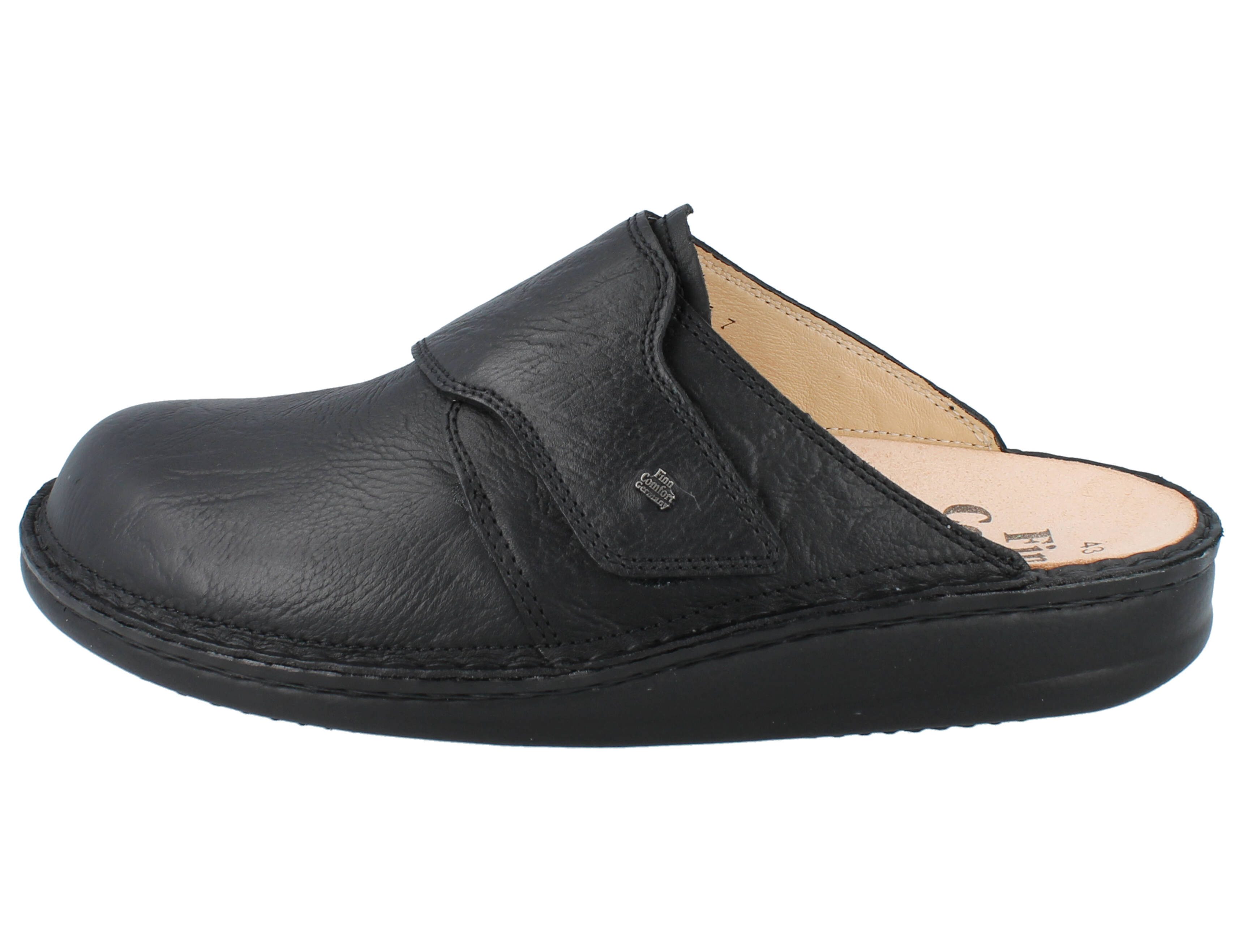 Finn Comfort FINN COMFORT Amalfi Herren Damen Clog schwarz Glattleder - Größe: 35 Clog Wechselfußbett