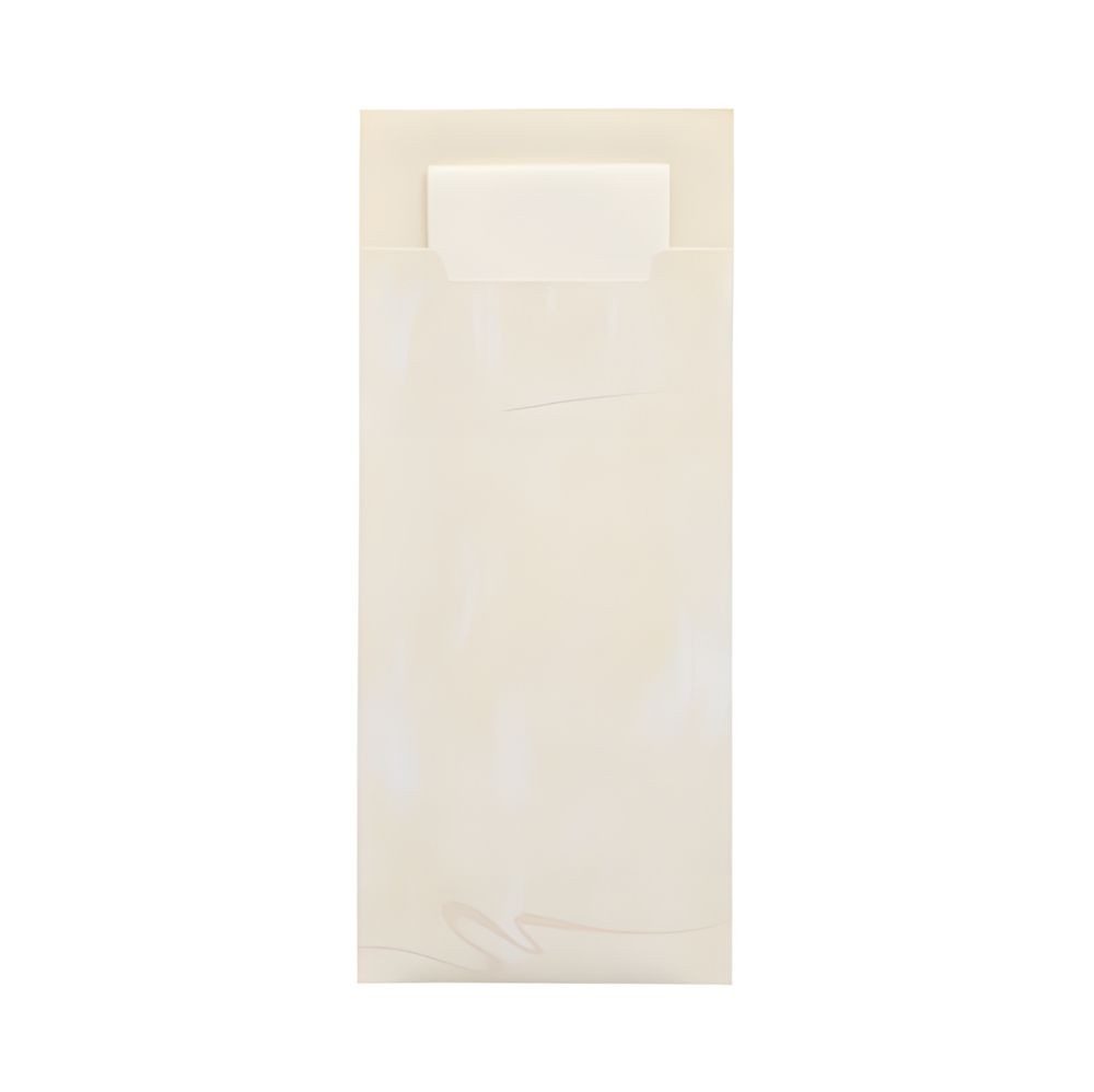 PAPSTAR Papierserviette Bestecktaschen 20 cm x 8,5 cm creme inkl. weißer Serviette 520 Stk