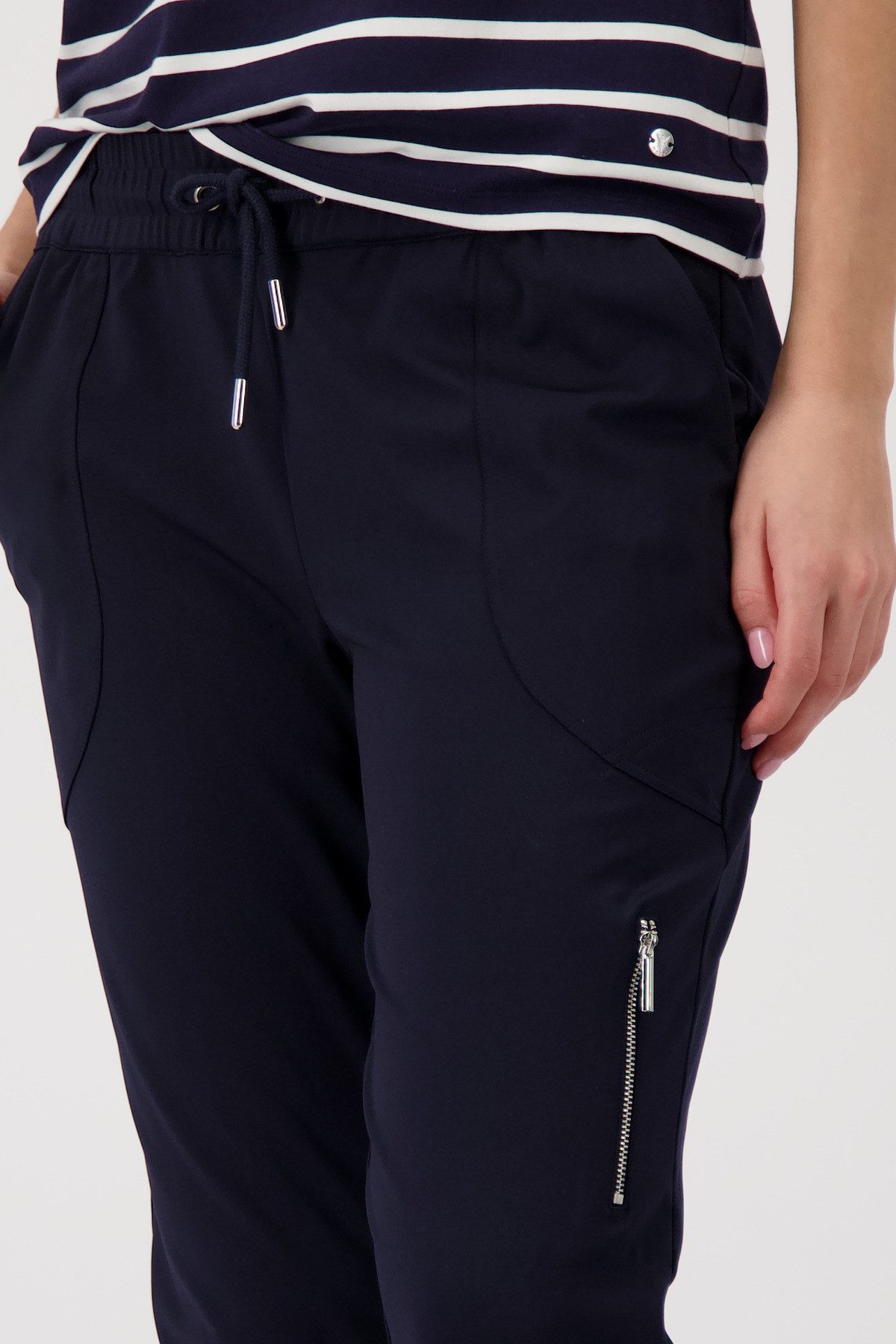 Monari Jogger Pants Hose Jill Basic Regular fit mit Reißverschlusstasche