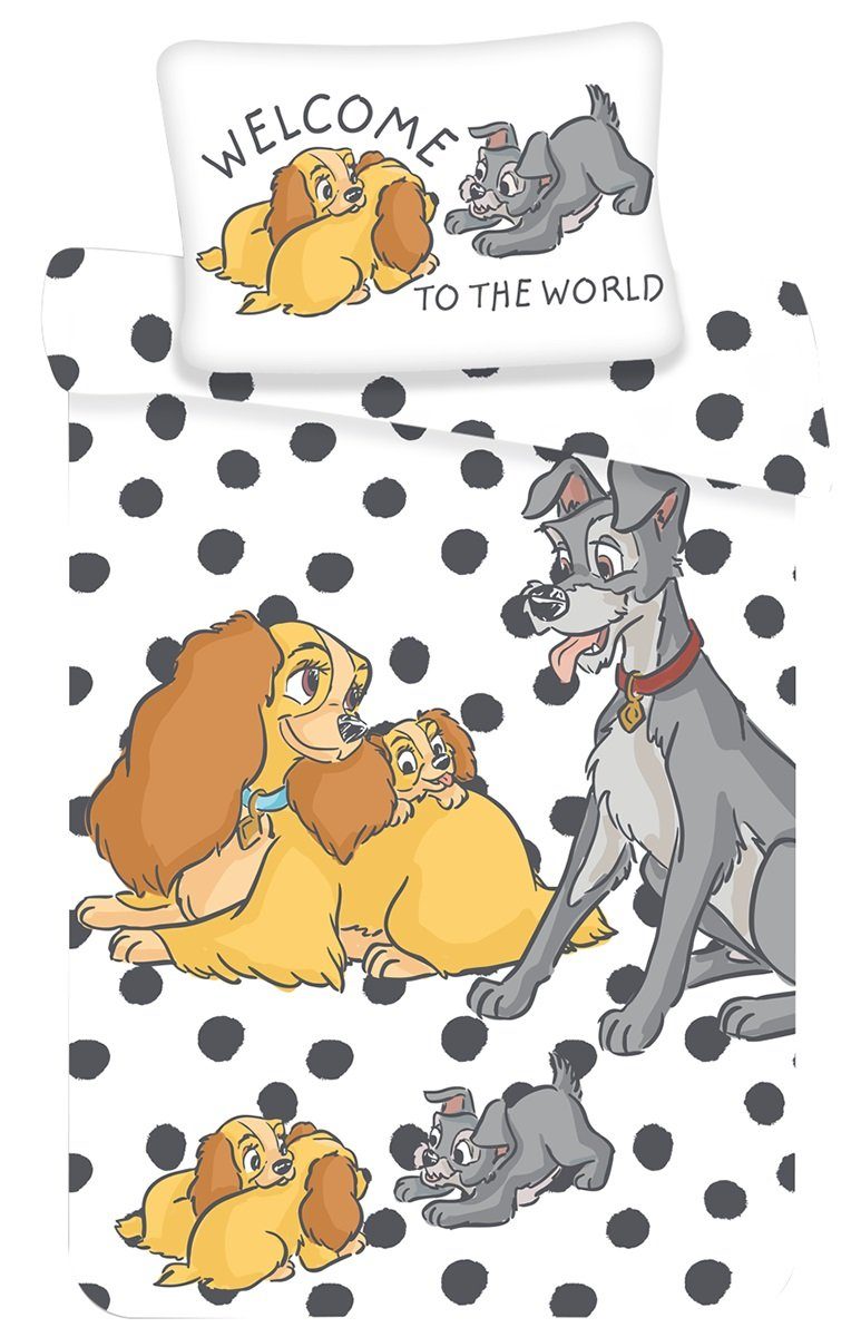 Disney Kinderbettwäsche Baby Kinder Bettwäsche Susi und Strolch mit Welpen, günstig online kaufen