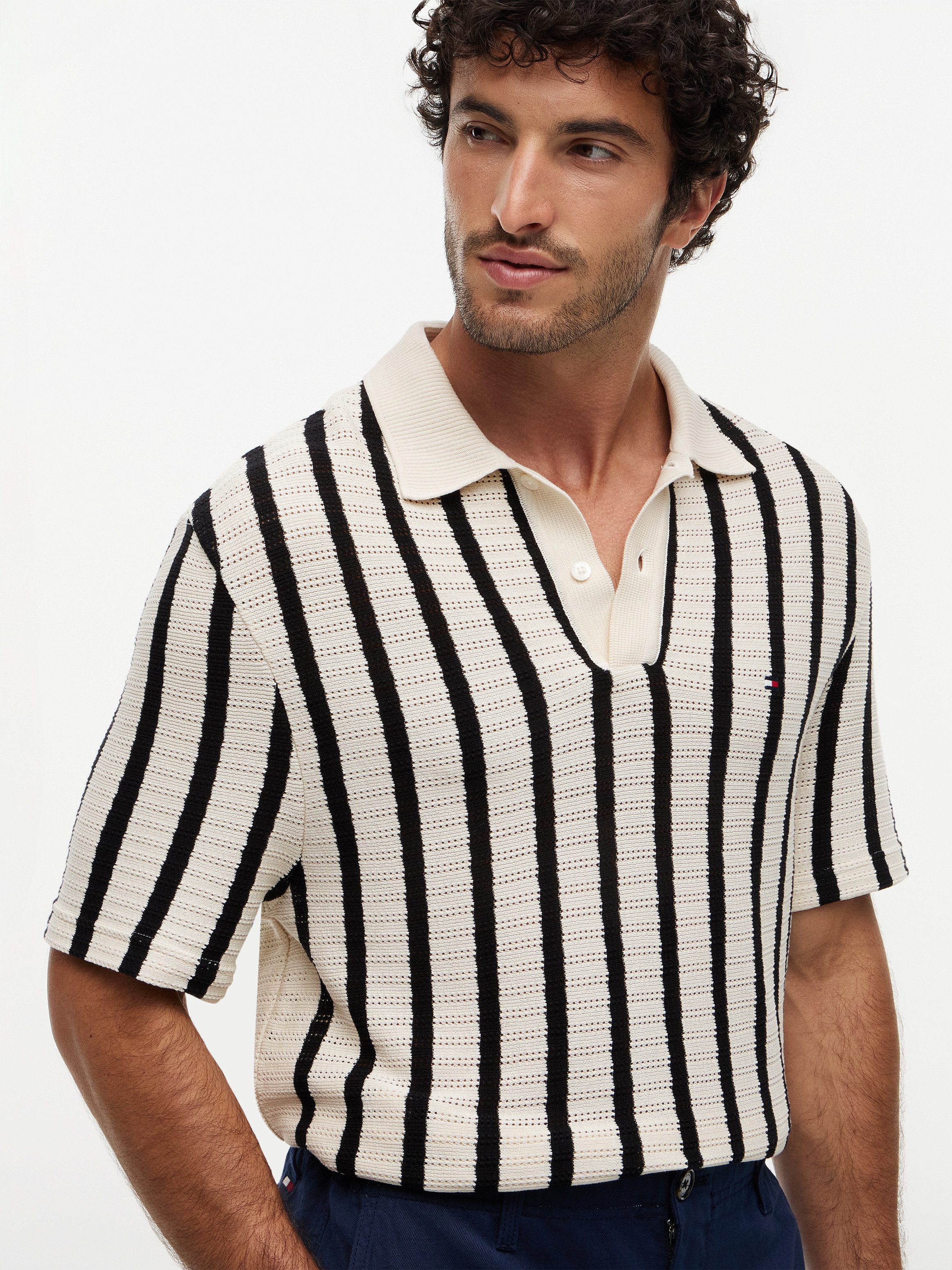 Tommy Hilfiger Poloshirt OPEN KNIT RELAXED FIT POLO aus Lochstrick, relaxed